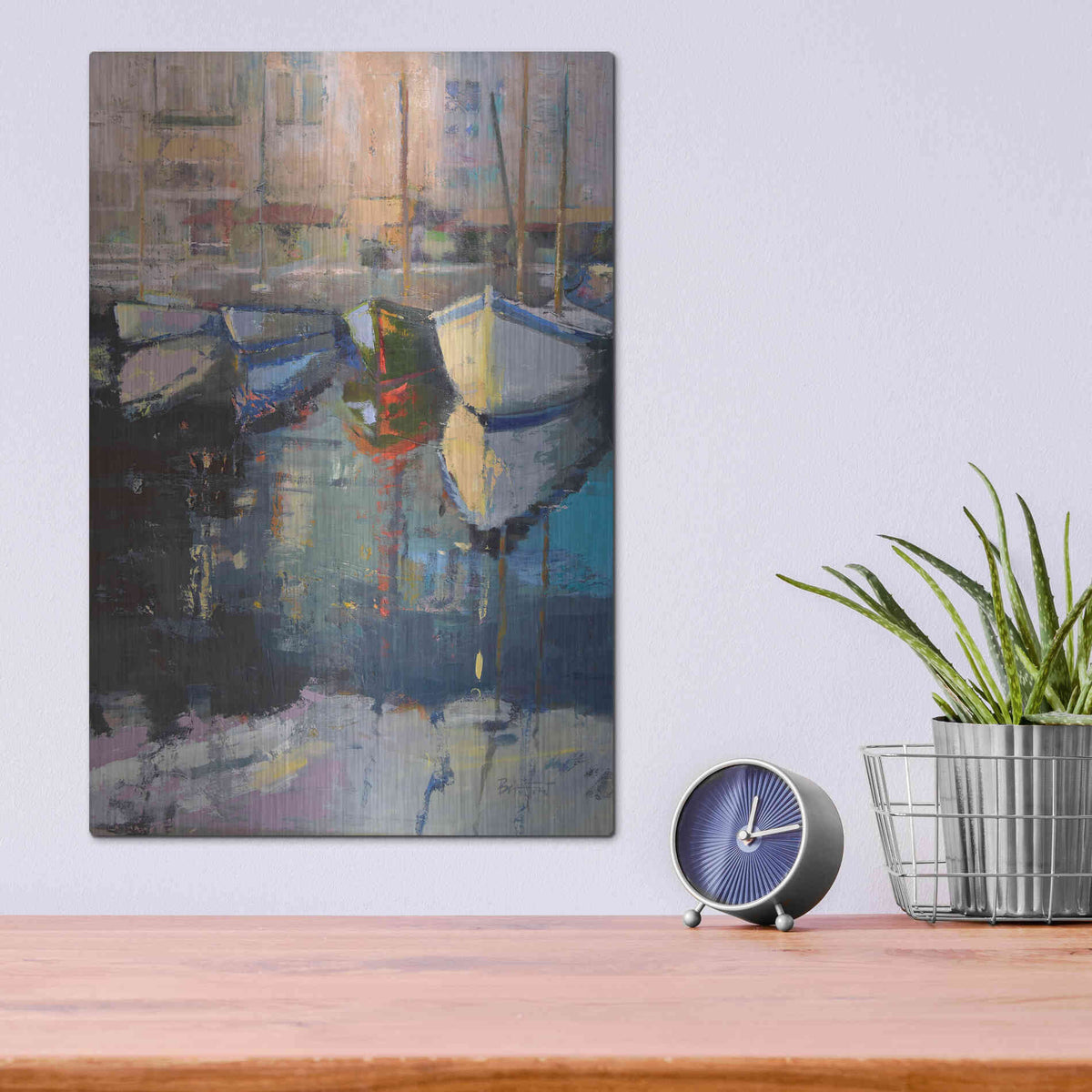Luxe Metal Art 'Valencia Boats' by Beth Forst, Metal Wall Art,12x16