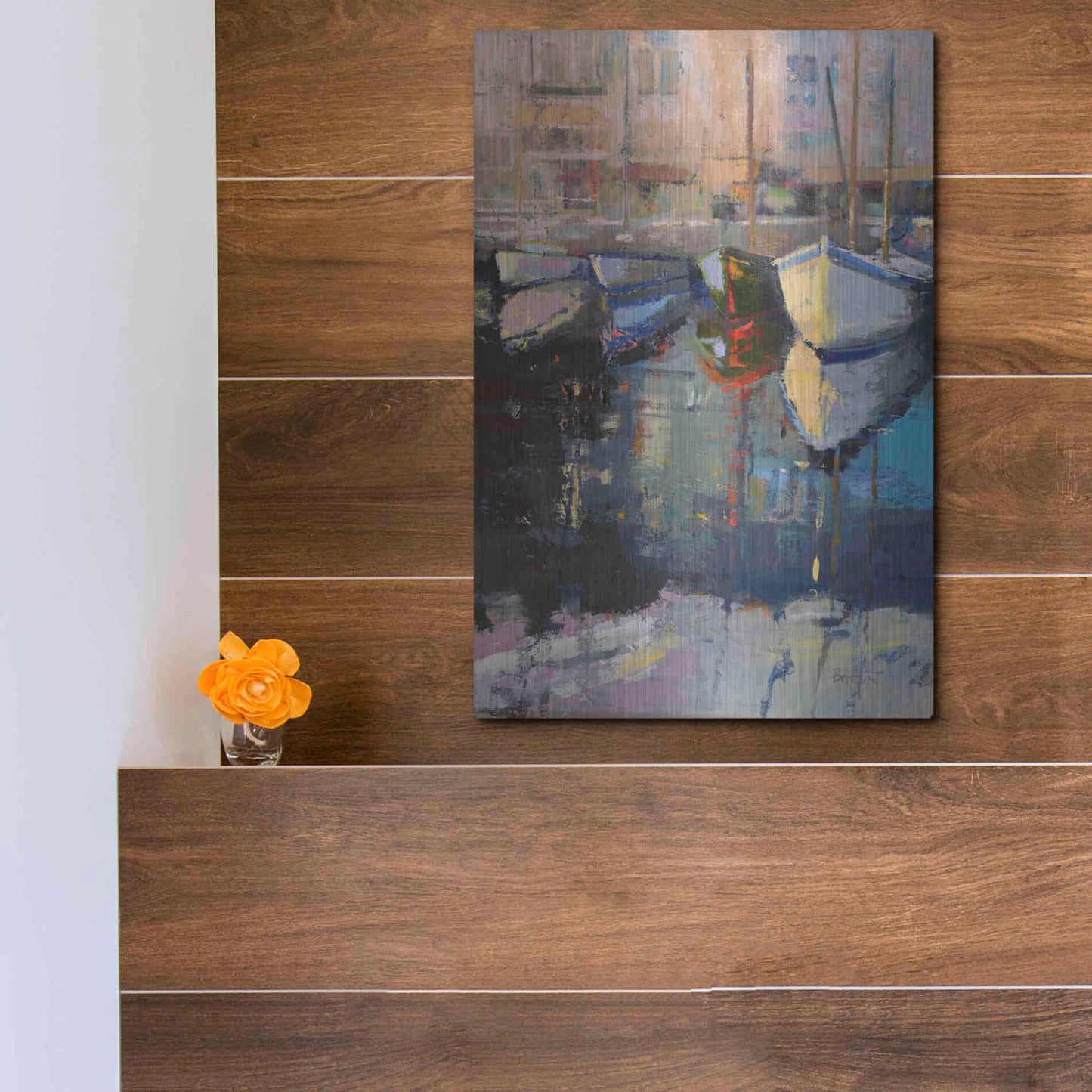 Luxe Metal Art 'Valencia Boats' by Beth Forst, Metal Wall Art,12x16