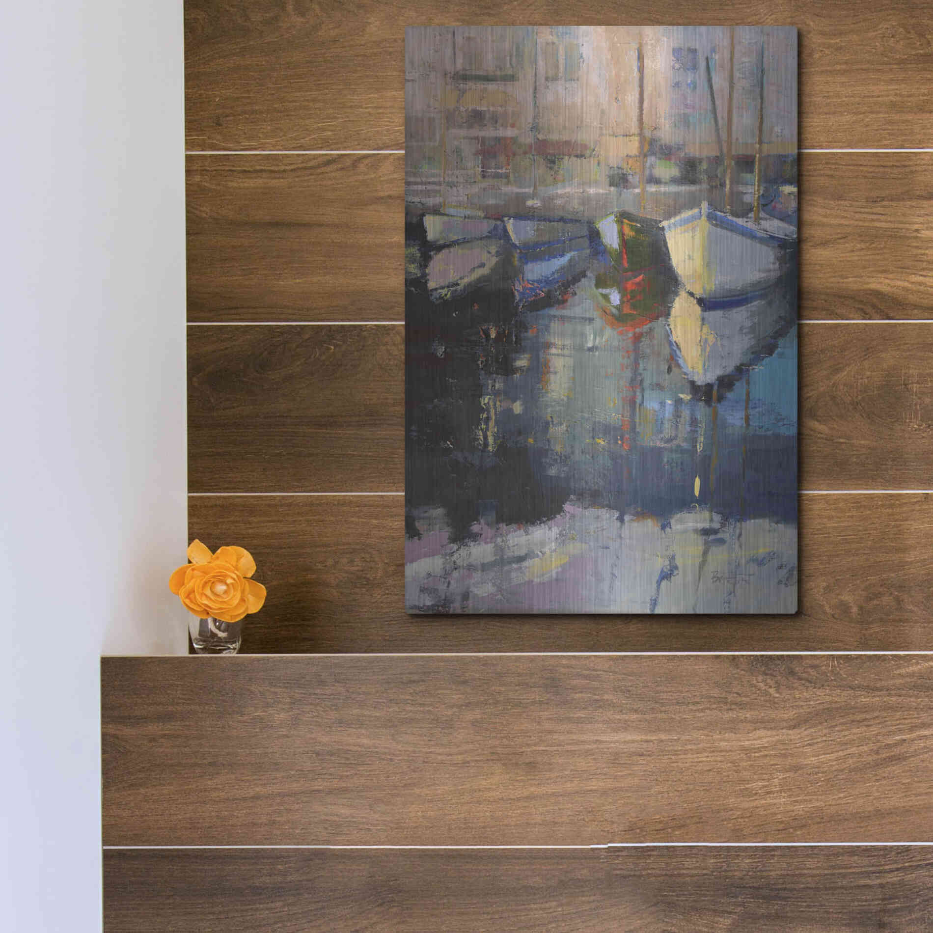 Luxe Metal Art 'Valencia Boats' by Beth Forst, Metal Wall Art,12x16