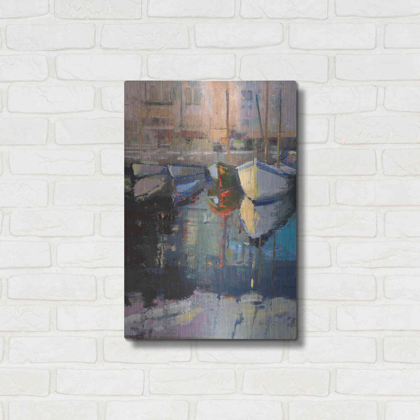 Luxe Metal Art 'Valencia Boats' by Beth Forst, Metal Wall Art,16x24