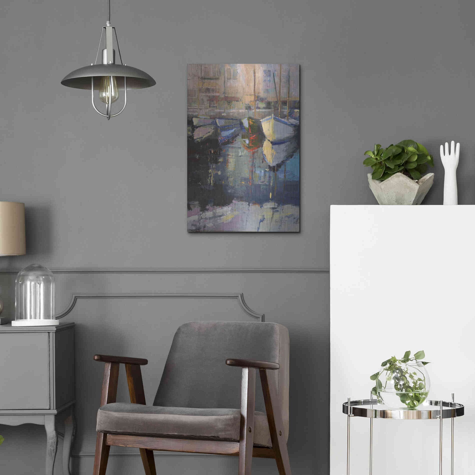 Luxe Metal Art 'Valencia Boats' by Beth Forst, Metal Wall Art,16x24