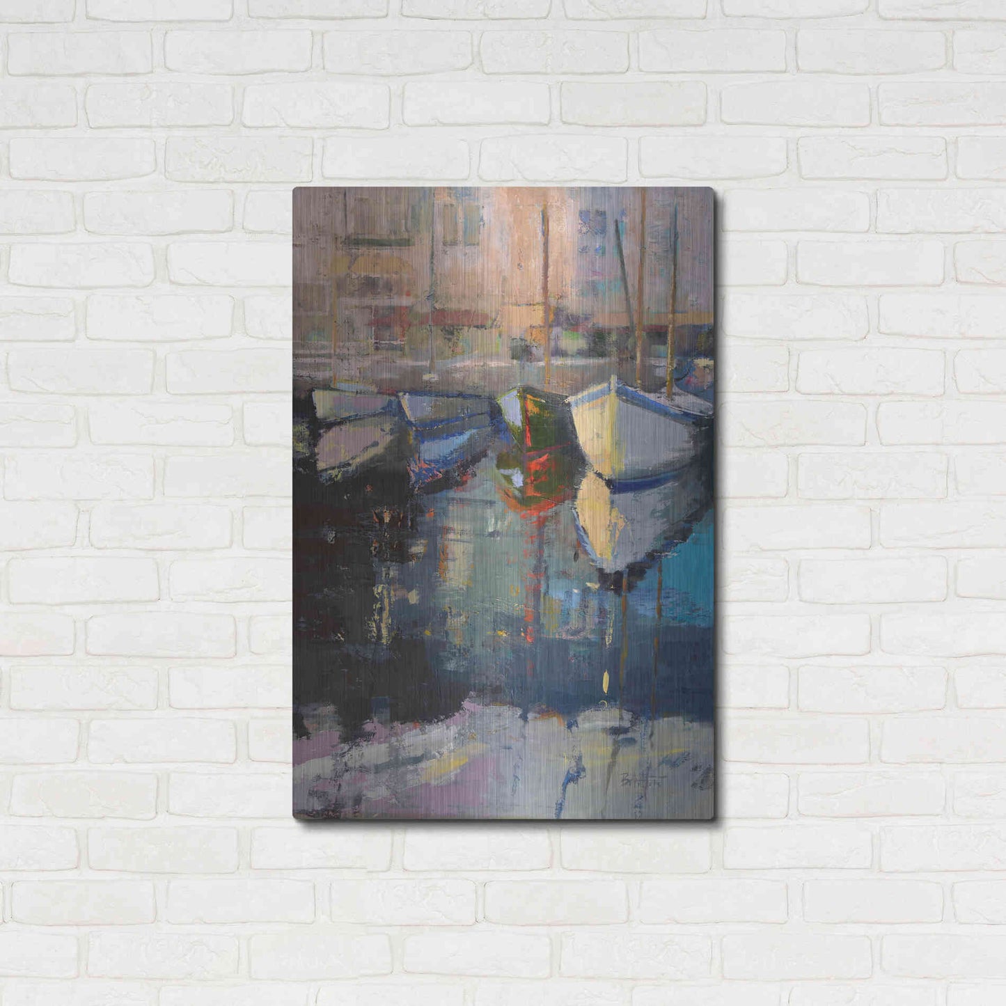 Luxe Metal Art 'Valencia Boats' by Beth Forst, Metal Wall Art,24x36