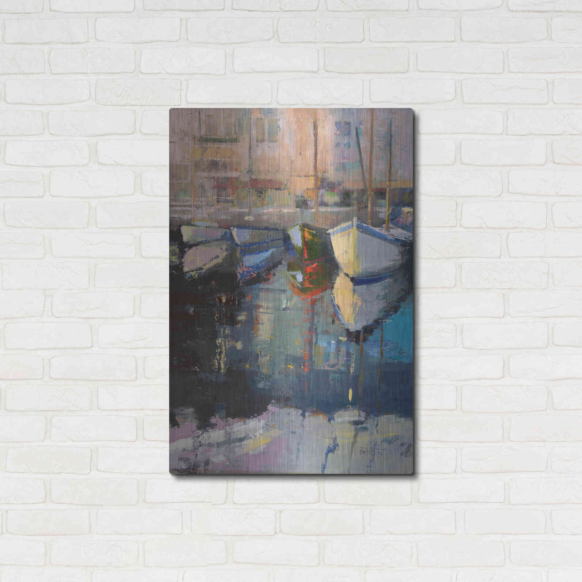 Luxe Metal Art 'Valencia Boats' by Beth Forst, Metal Wall Art,24x36