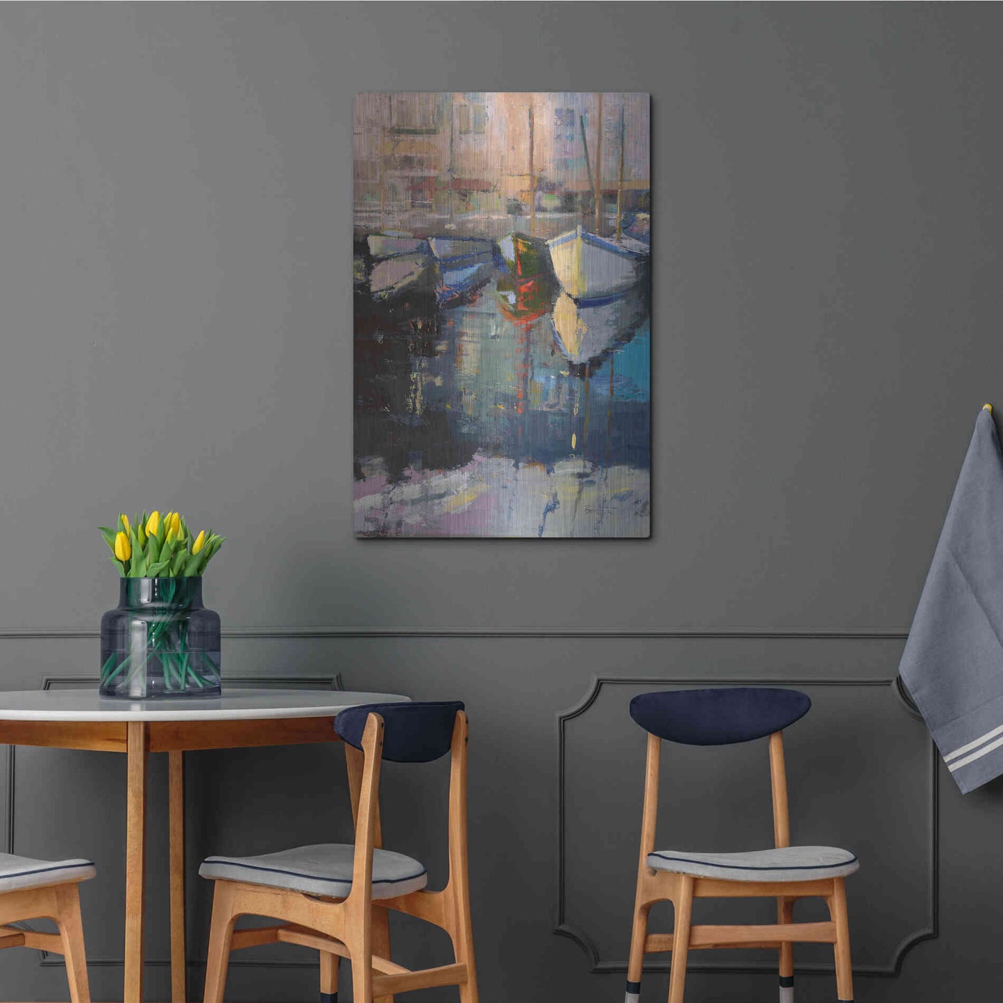 Luxe Metal Art 'Valencia Boats' by Beth Forst, Metal Wall Art,24x36