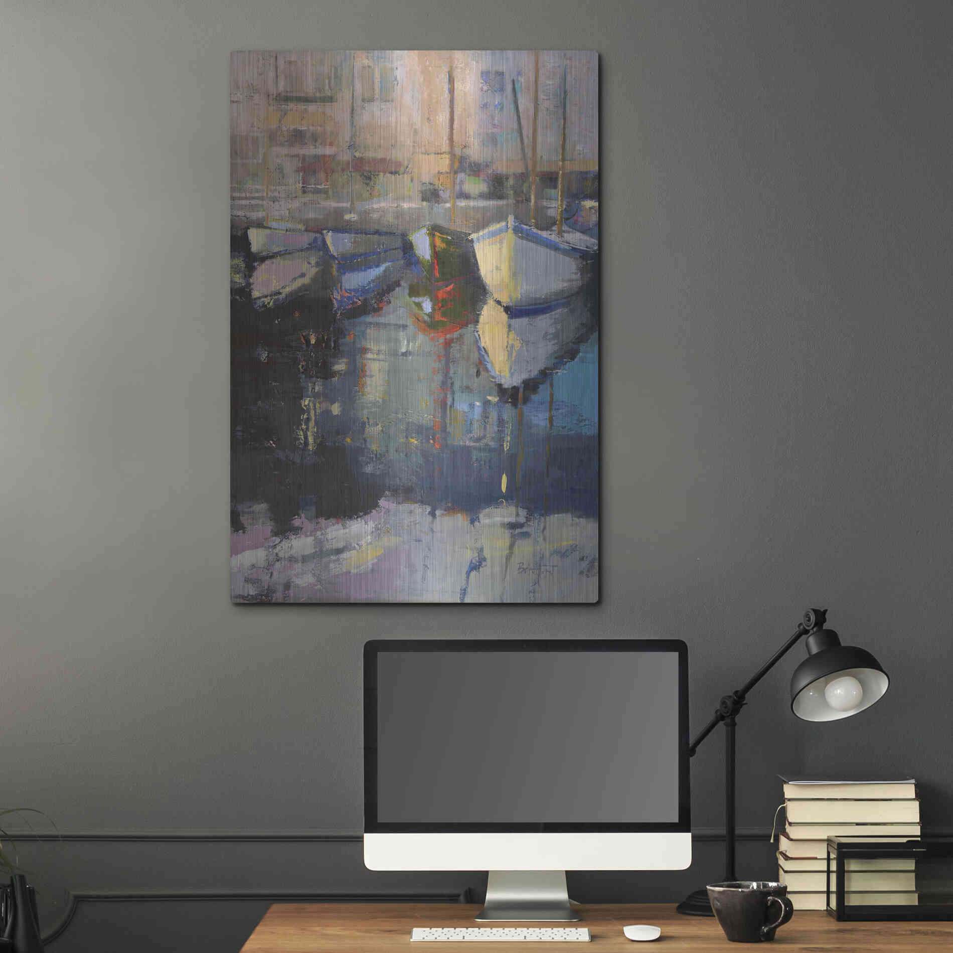 Luxe Metal Art 'Valencia Boats' by Beth Forst, Metal Wall Art,24x36