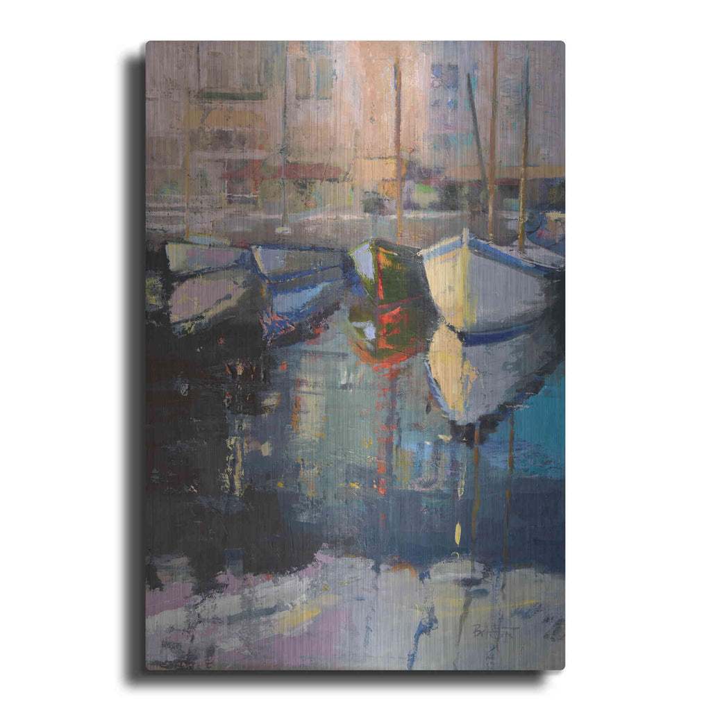 Luxe Metal Art 'Valencia Boats' by Beth Forst, Metal Wall Art