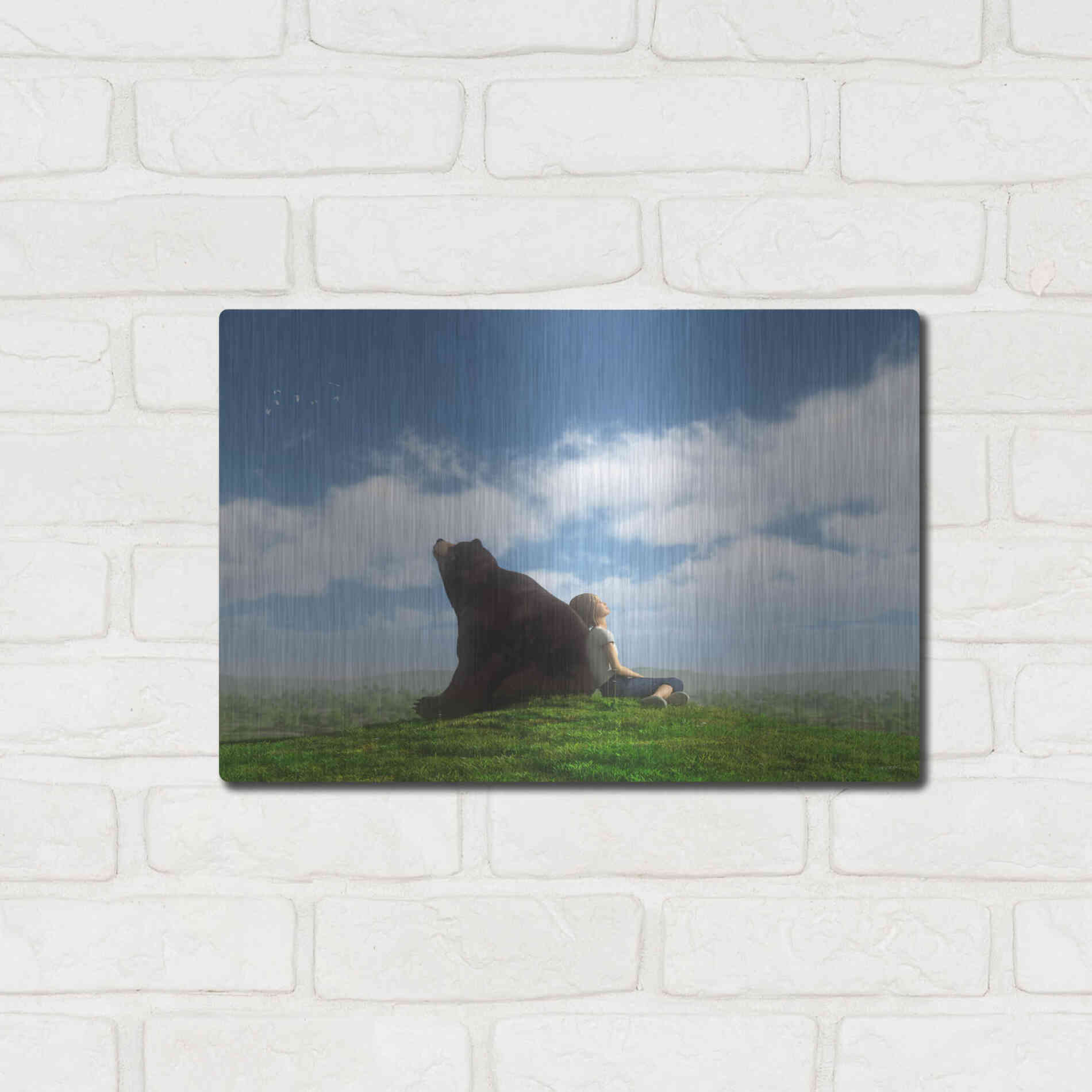 Luxe Metal Art 'Cloud Watchers' by Cynthia Decker, Metal Wall Art,16x12