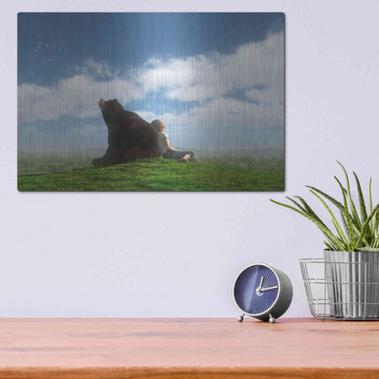 Luxe Metal Art 'Cloud Watchers' by Cynthia Decker, Metal Wall Art,16x12