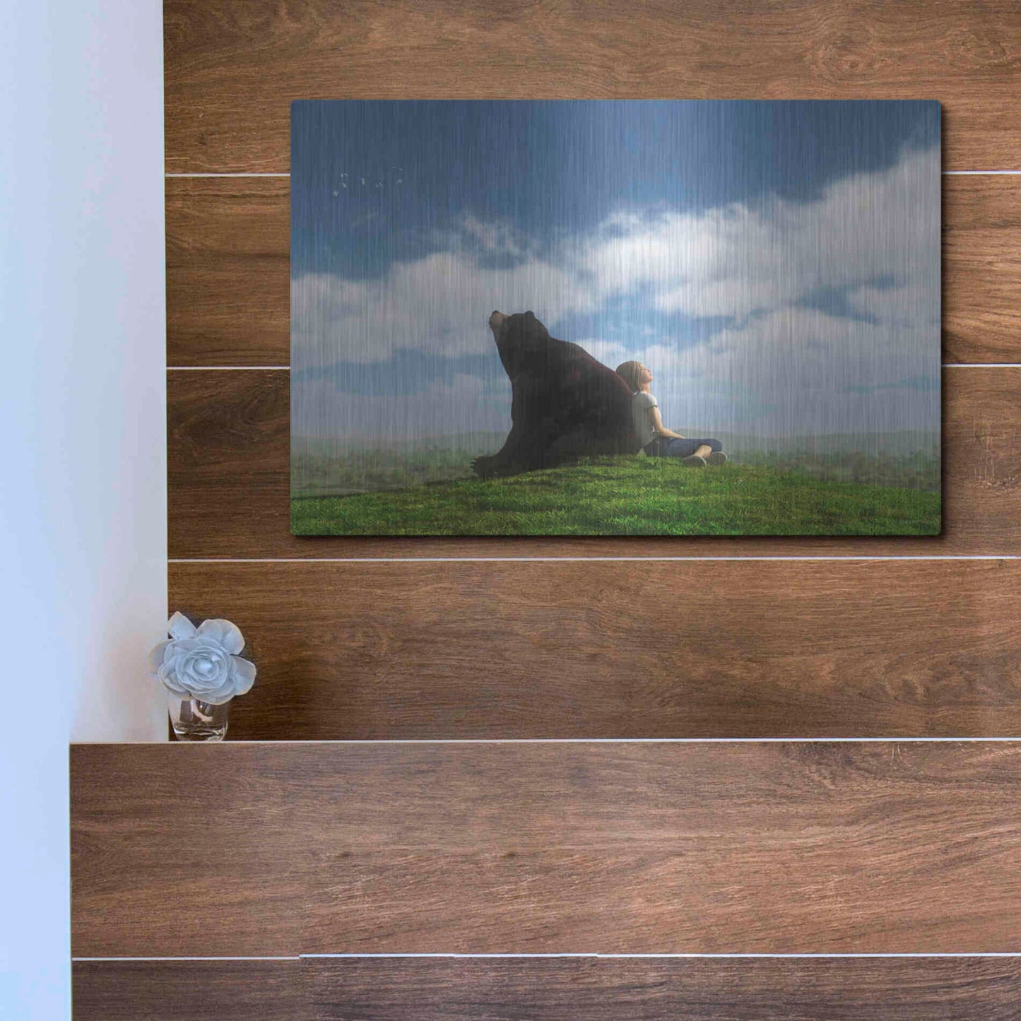 Luxe Metal Art 'Cloud Watchers' by Cynthia Decker, Metal Wall Art,16x12