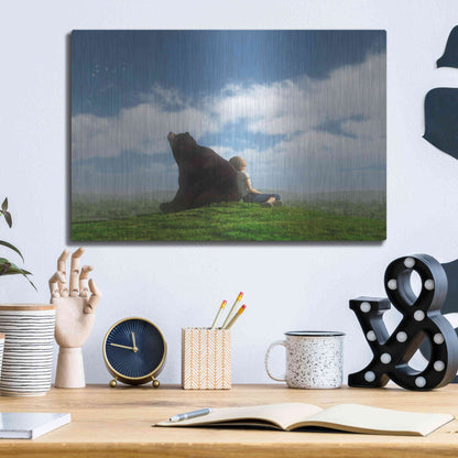 Luxe Metal Art 'Cloud Watchers' by Cynthia Decker, Metal Wall Art,16x12