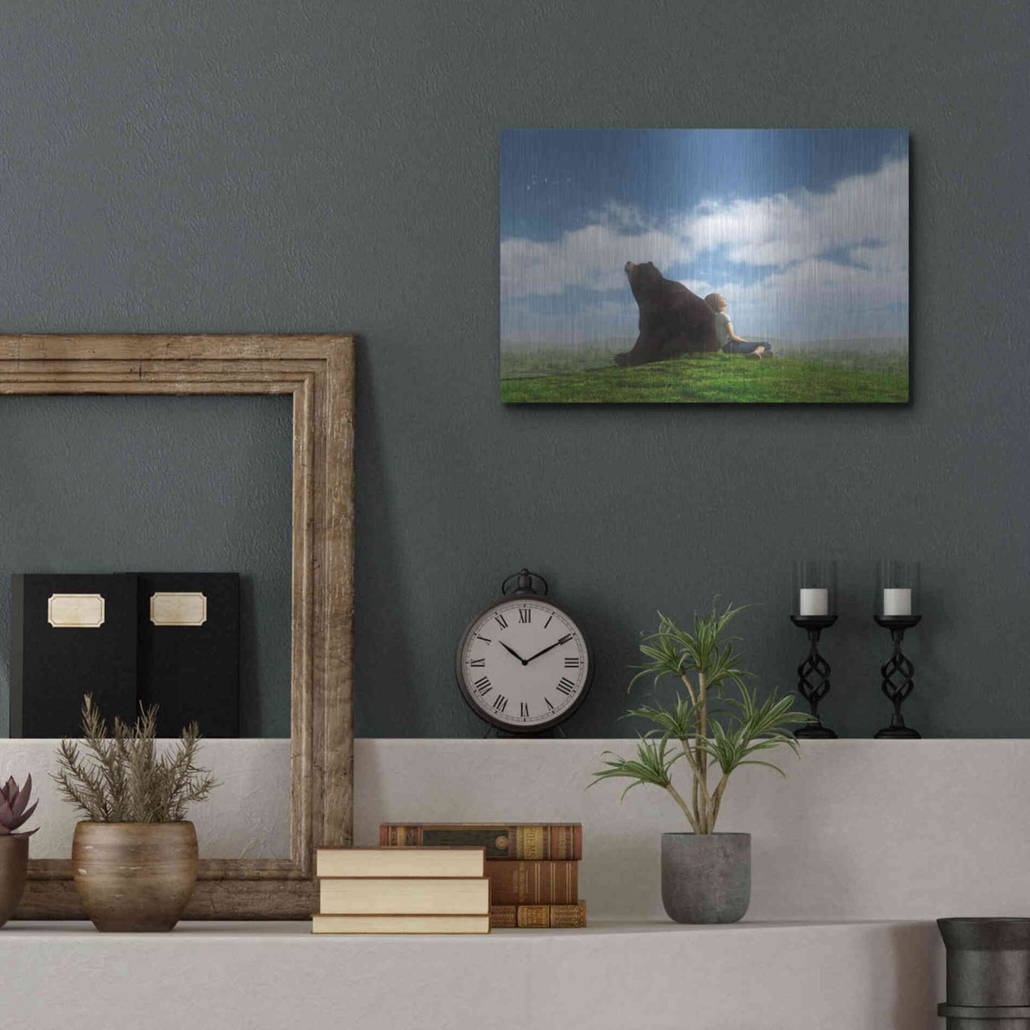 Luxe Metal Art 'Cloud Watchers' by Cynthia Decker, Metal Wall Art,16x12