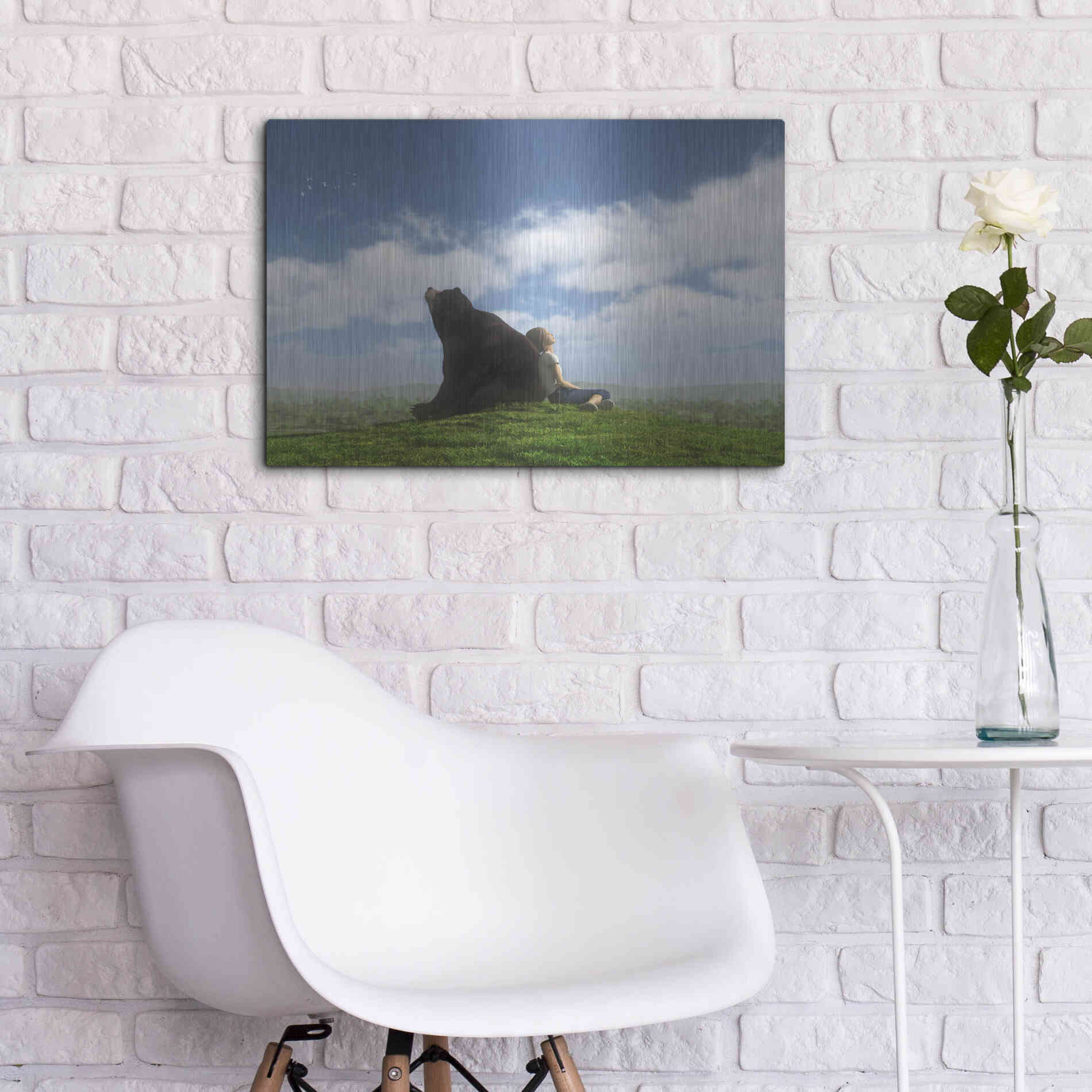 Luxe Metal Art 'Cloud Watchers' by Cynthia Decker, Metal Wall Art,24x16