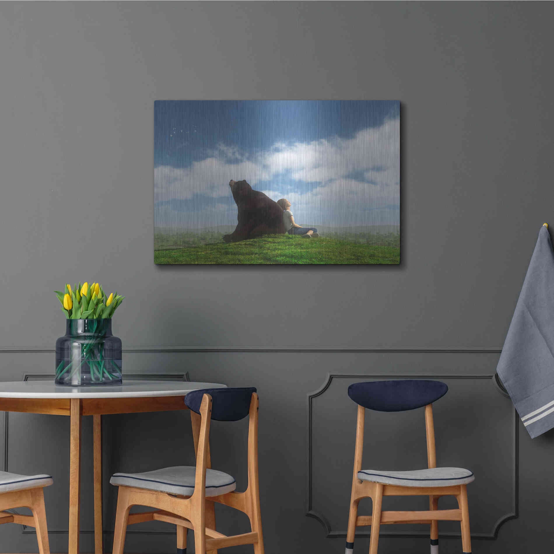 Luxe Metal Art 'Cloud Watchers' by Cynthia Decker, Metal Wall Art,36x24