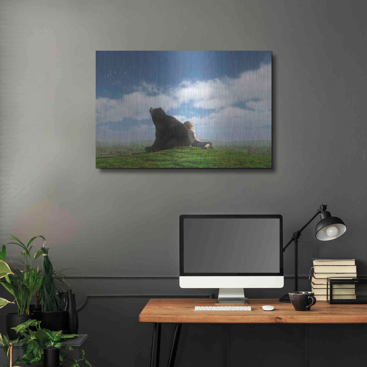 Luxe Metal Art 'Cloud Watchers' by Cynthia Decker, Metal Wall Art,36x24