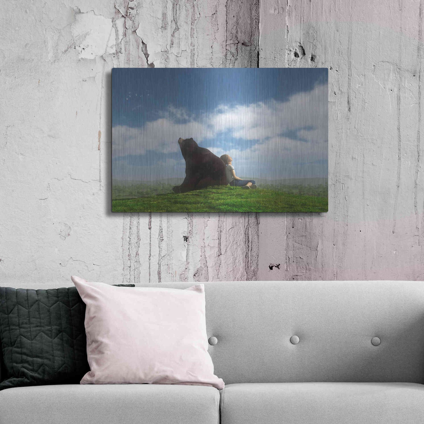 Luxe Metal Art 'Cloud Watchers' by Cynthia Decker, Metal Wall Art,36x24