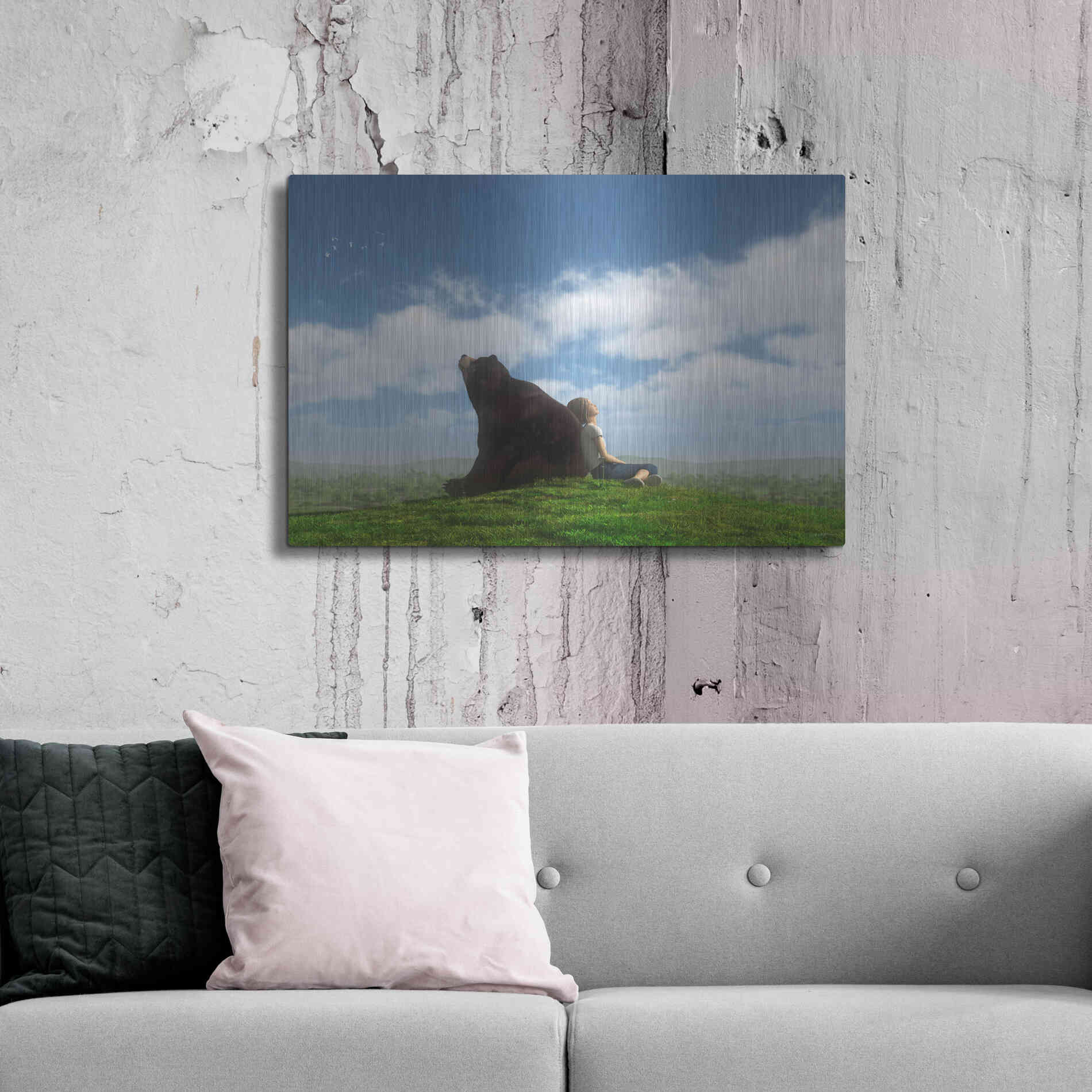 Luxe Metal Art 'Cloud Watchers' by Cynthia Decker, Metal Wall Art,36x24