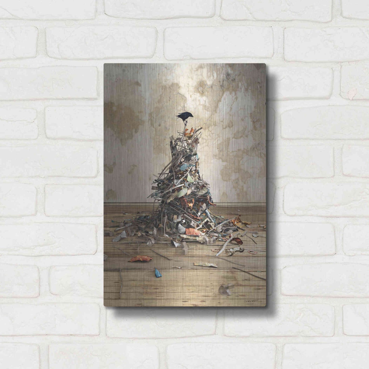 Luxe Metal Art 'New Worth' by Cynthia Decker, Metal Wall Art,12x16