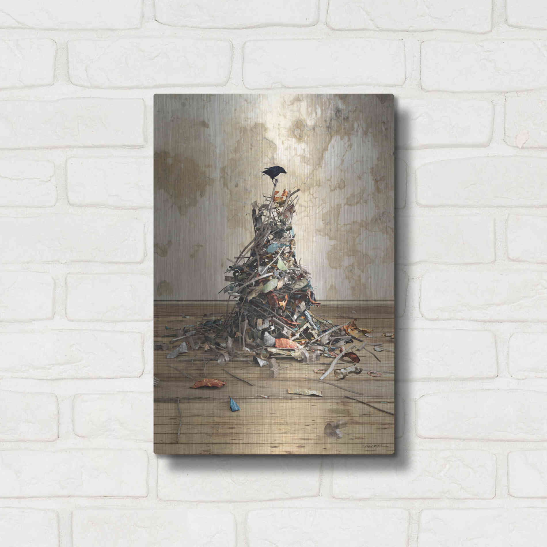 Luxe Metal Art 'New Worth' by Cynthia Decker, Metal Wall Art,12x16