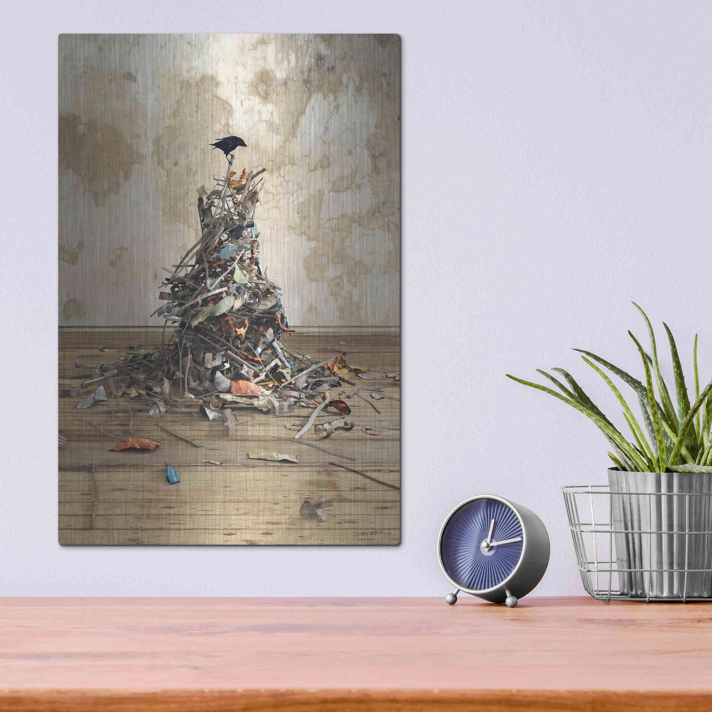 Luxe Metal Art 'New Worth' by Cynthia Decker, Metal Wall Art,12x16