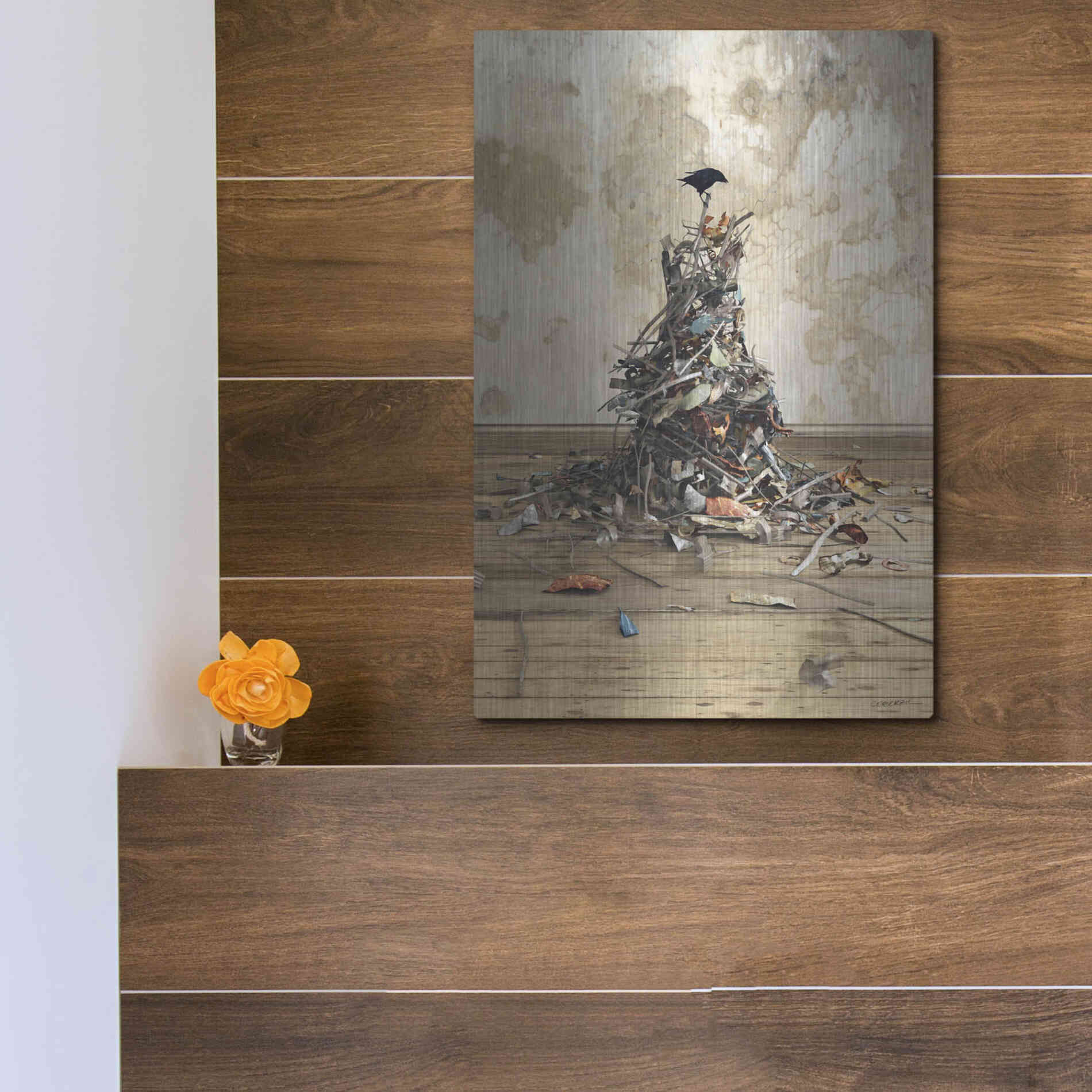 Luxe Metal Art 'New Worth' by Cynthia Decker, Metal Wall Art,12x16