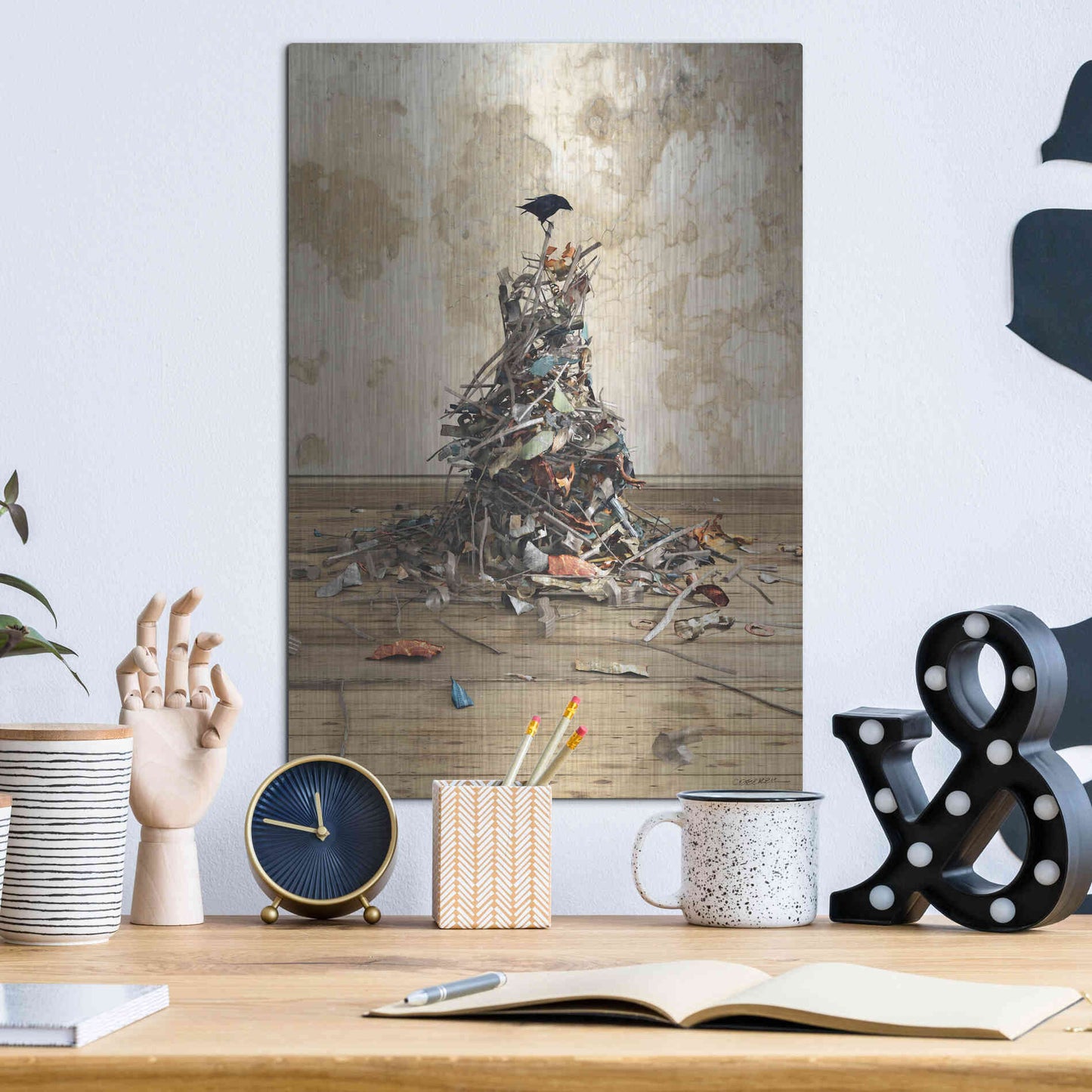 Luxe Metal Art 'New Worth' by Cynthia Decker, Metal Wall Art,12x16