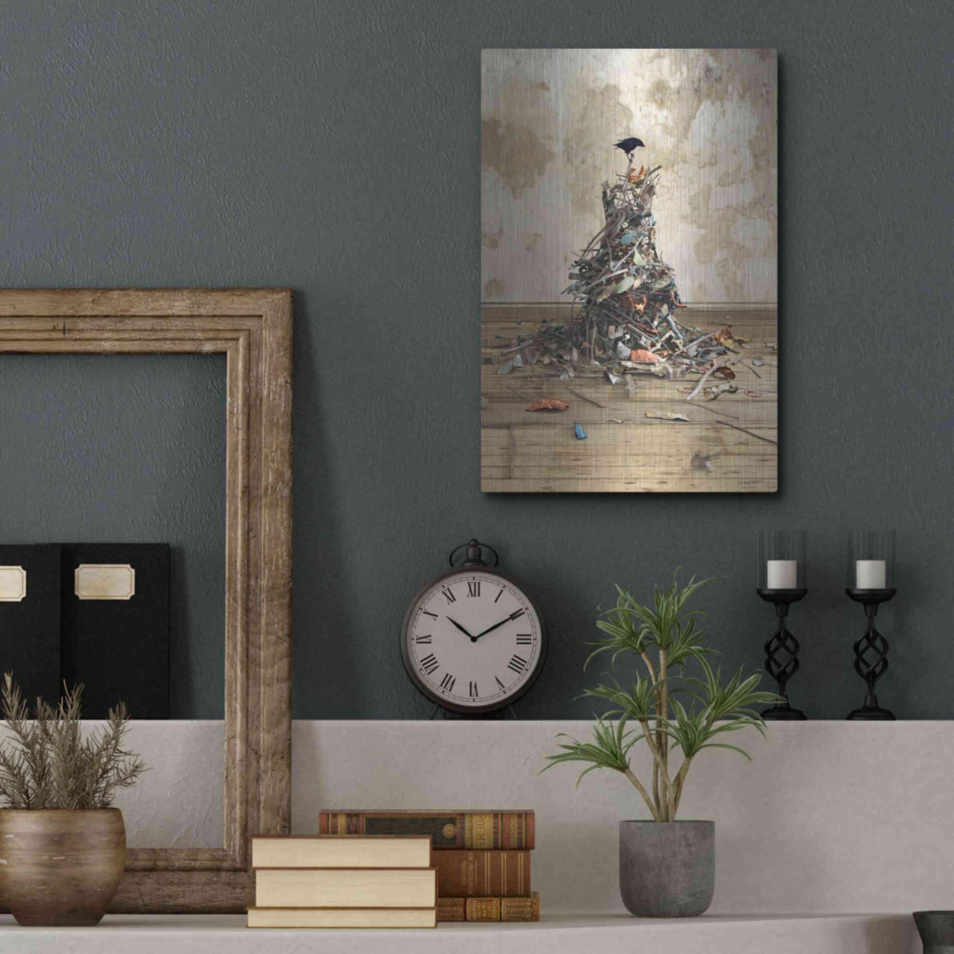 Luxe Metal Art 'New Worth' by Cynthia Decker, Metal Wall Art,12x16