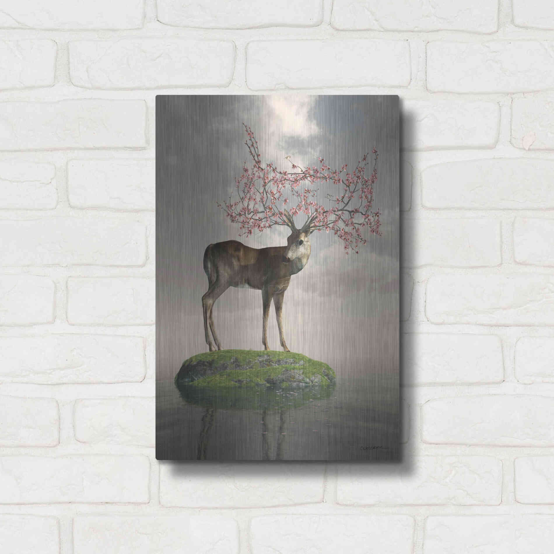 Luxe Metal Art 'The Guardian of Spring' by Cynthia Decker, Metal Wall Art,12x16