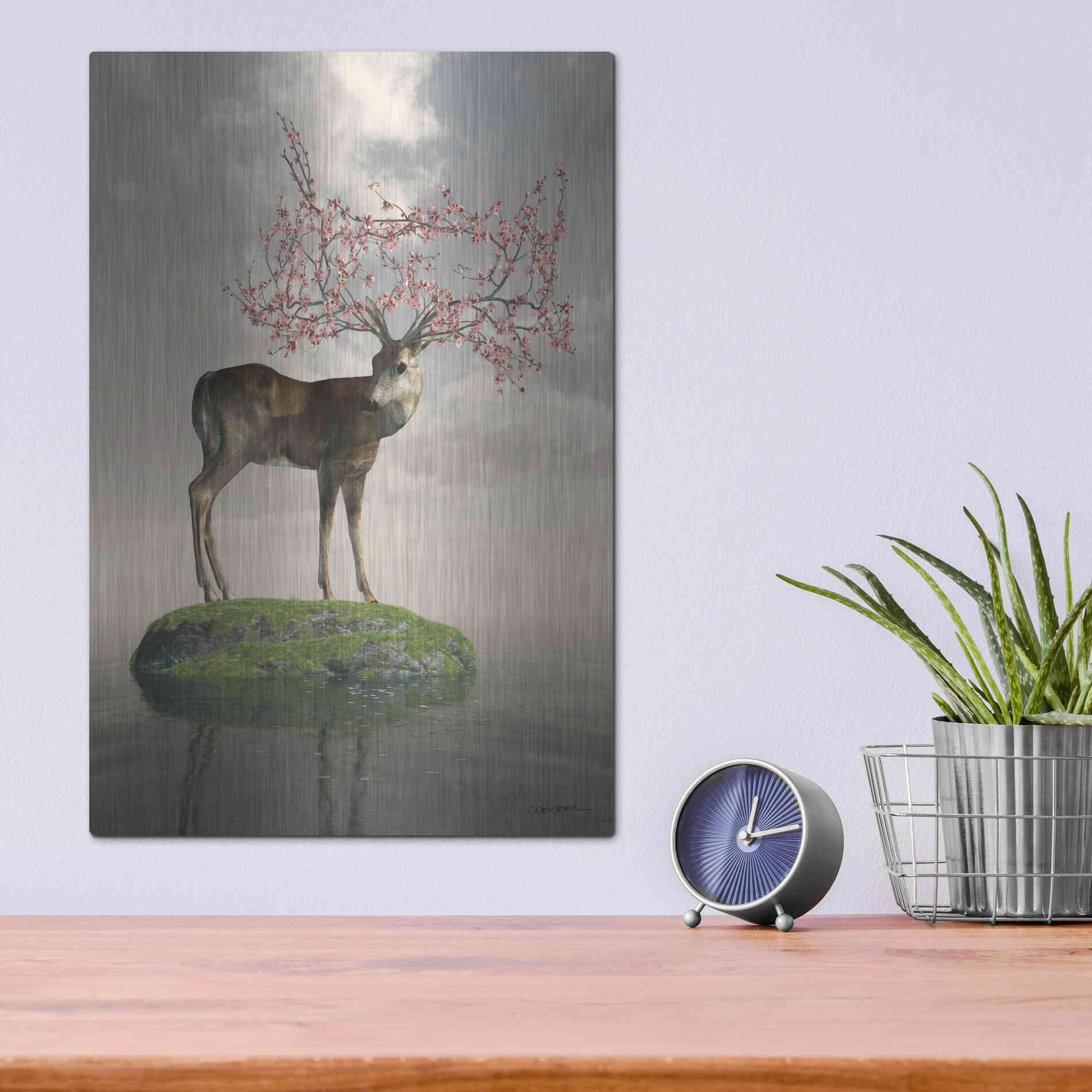 Luxe Metal Art 'The Guardian of Spring' by Cynthia Decker, Metal Wall Art,12x16