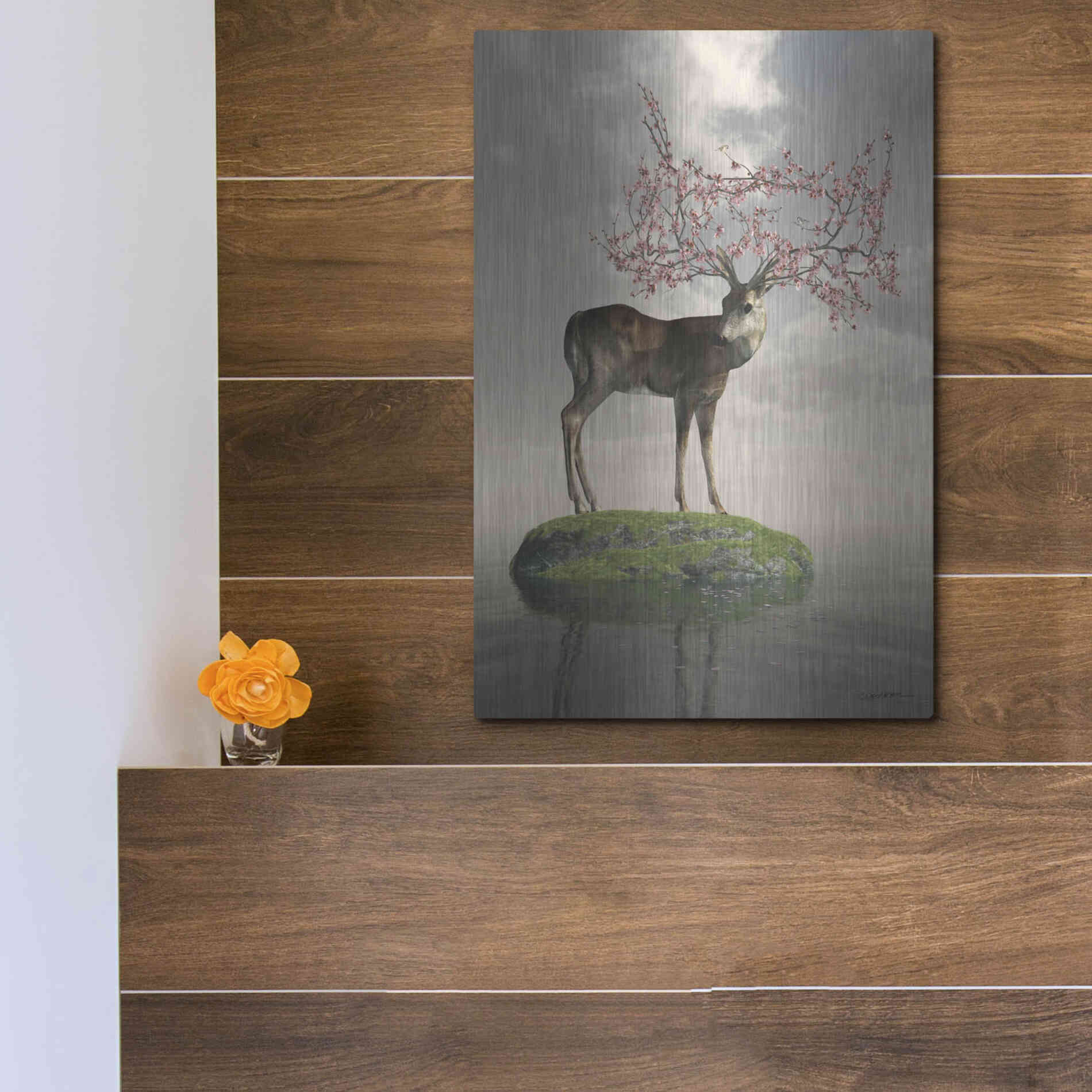 Luxe Metal Art 'The Guardian of Spring' by Cynthia Decker, Metal Wall Art,12x16
