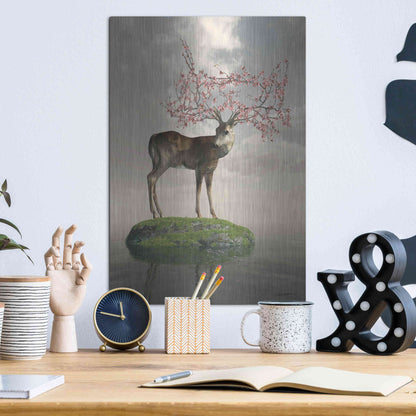 Luxe Metal Art 'The Guardian of Spring' by Cynthia Decker, Metal Wall Art,12x16