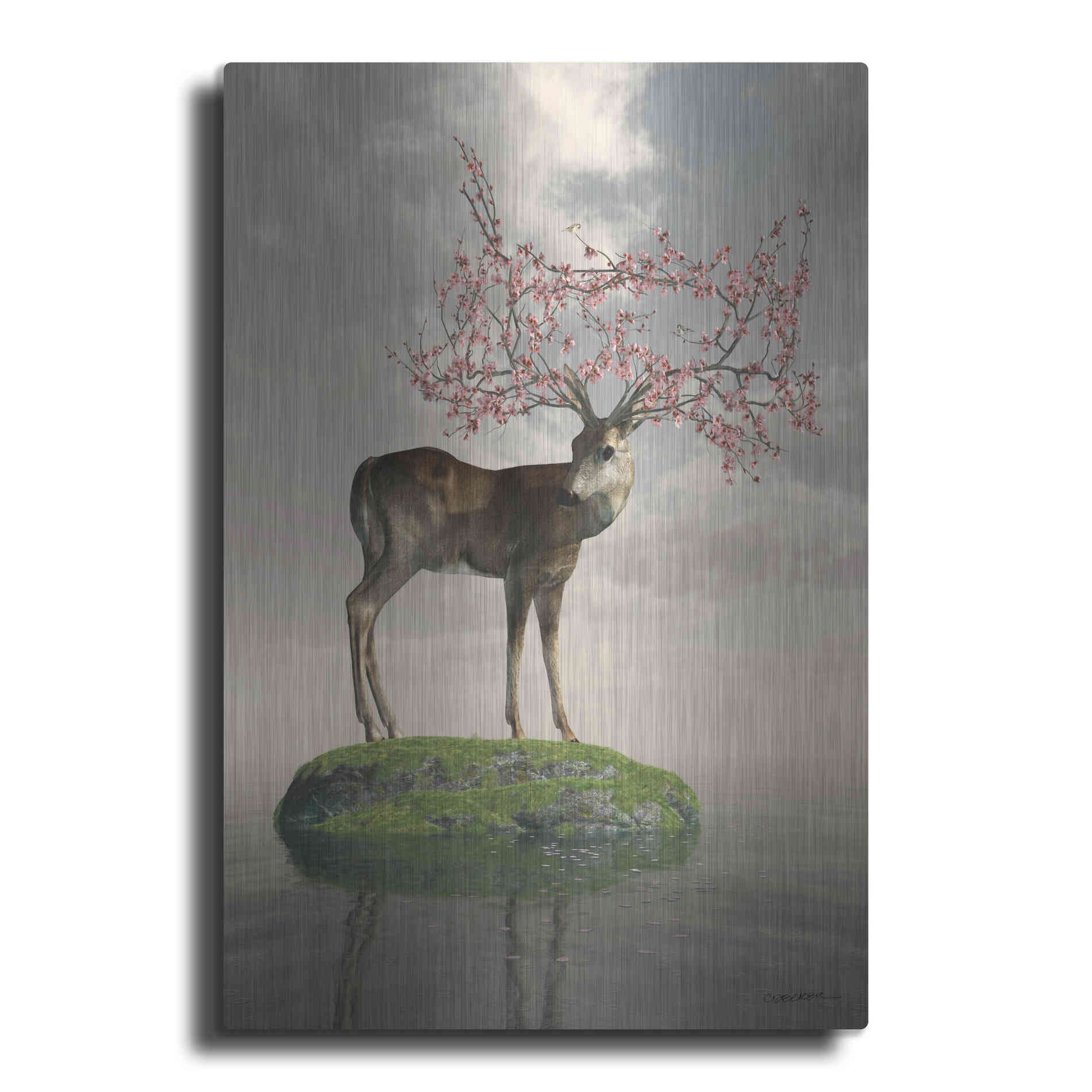 Luxe Metal Art 'The Guardian of Spring' by Cynthia Decker, Metal Wall Art