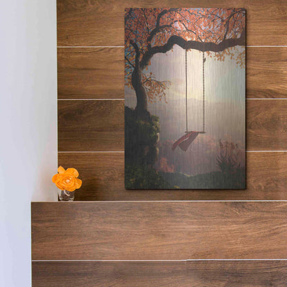 Luxe Metal Art 'Tree Swing' by Cynthia Decker, Metal Wall Art,12x16