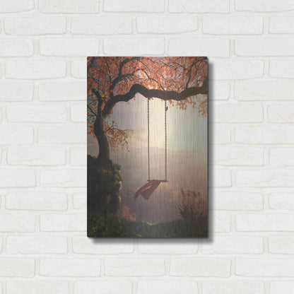 Luxe Metal Art 'Tree Swing' by Cynthia Decker, Metal Wall Art,16x24
