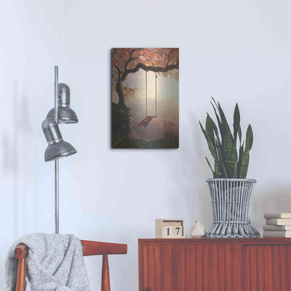 Luxe Metal Art 'Tree Swing' by Cynthia Decker, Metal Wall Art,16x24