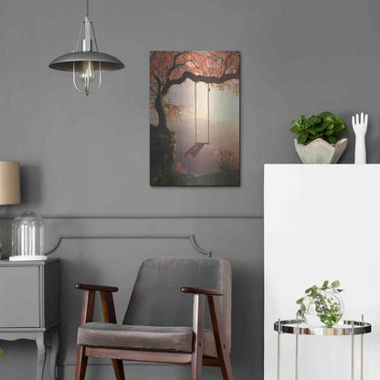 Luxe Metal Art 'Tree Swing' by Cynthia Decker, Metal Wall Art,16x24