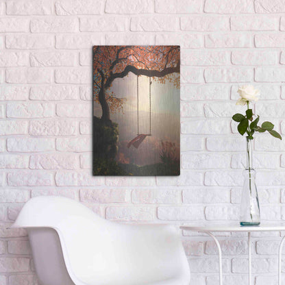 Luxe Metal Art 'Tree Swing' by Cynthia Decker, Metal Wall Art,16x24