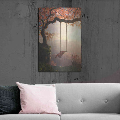 Luxe Metal Art 'Tree Swing' by Cynthia Decker, Metal Wall Art,24x36