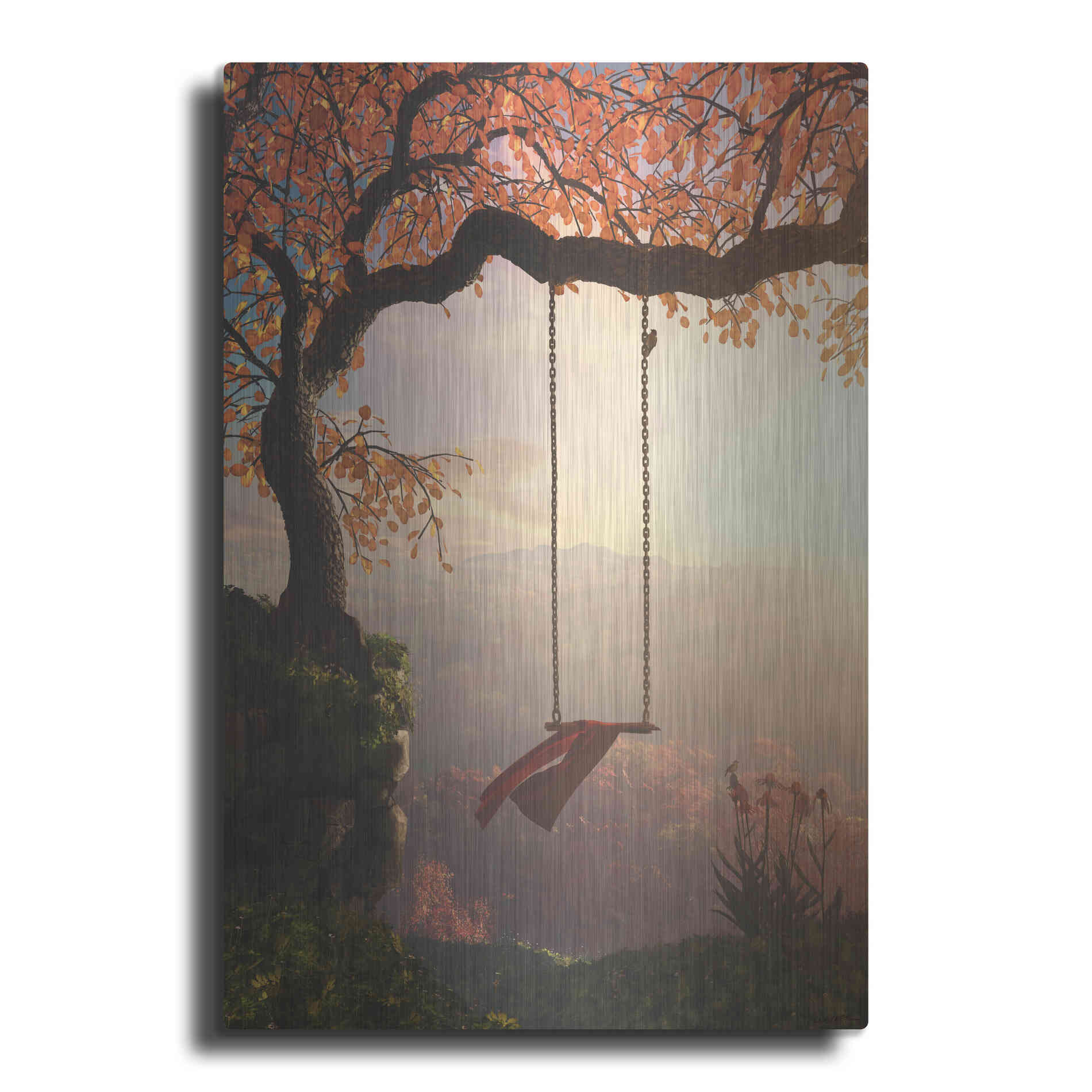 Luxe Metal Art 'Tree Swing' by Cynthia Decker, Metal Wall Art
