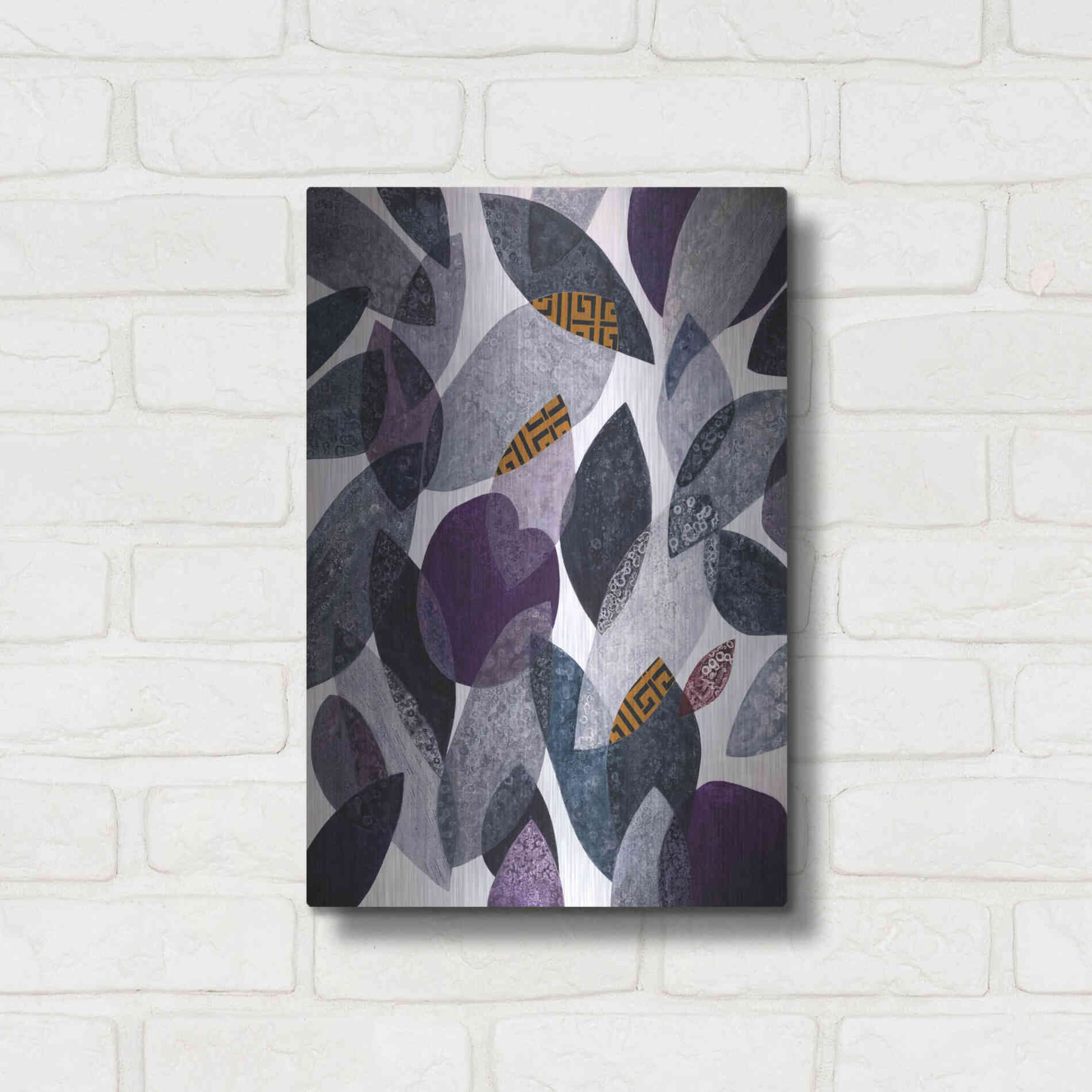 Luxe Metal Art 'Hojas Petreas I' by Daniela Fedele, Metal Wall Art,12x16