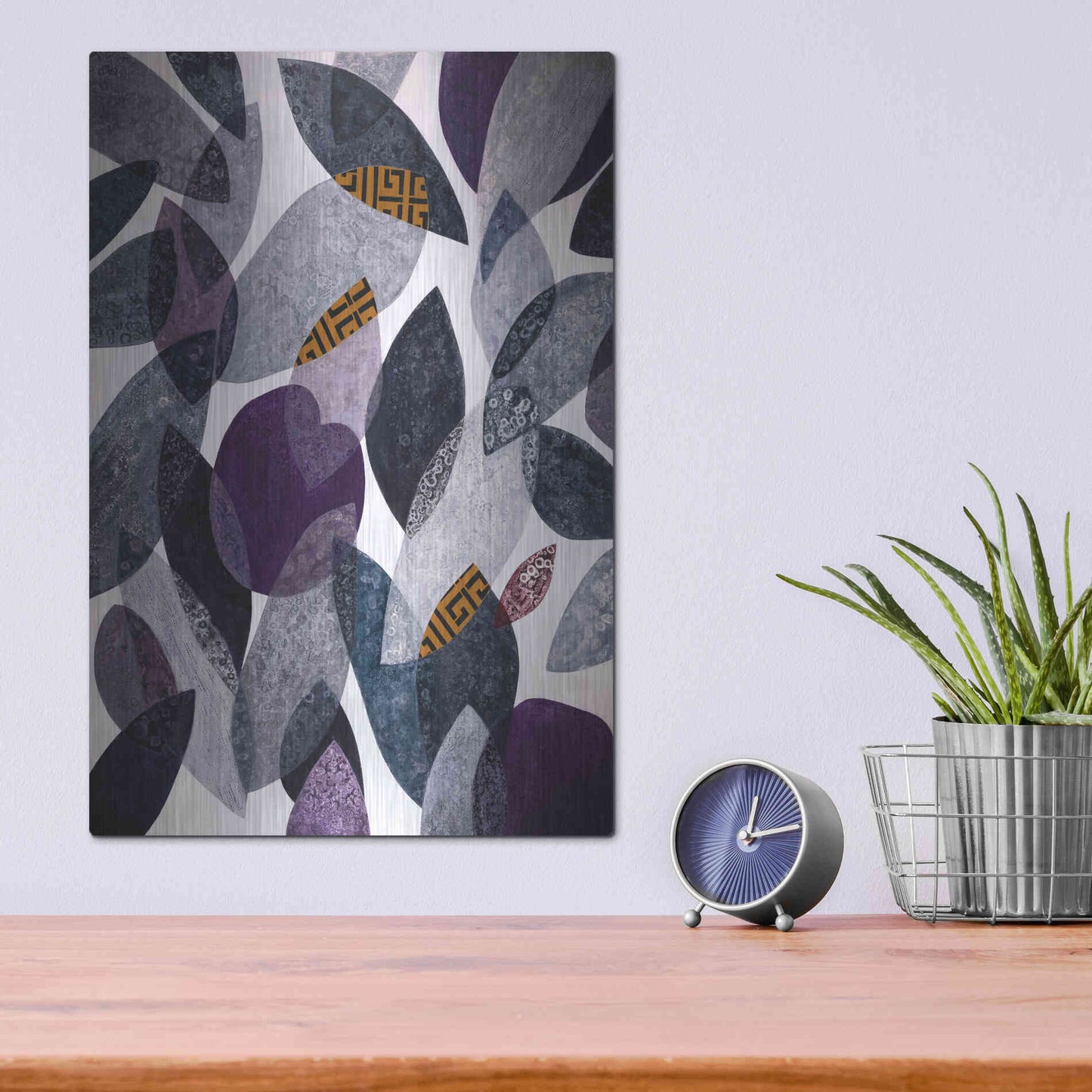 Luxe Metal Art 'Hojas Petreas I' by Daniela Fedele, Metal Wall Art,12x16