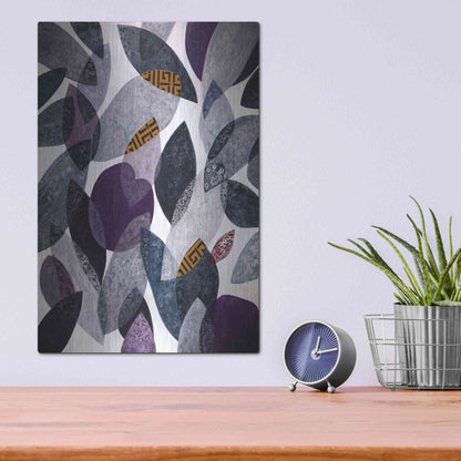Luxe Metal Art 'Hojas Petreas I' by Daniela Fedele, Metal Wall Art,12x16