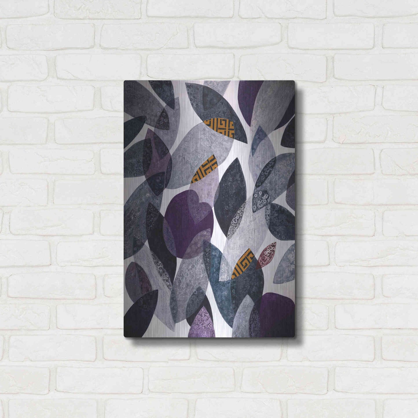 Luxe Metal Art 'Hojas Petreas I' by Daniela Fedele, Metal Wall Art,16x24