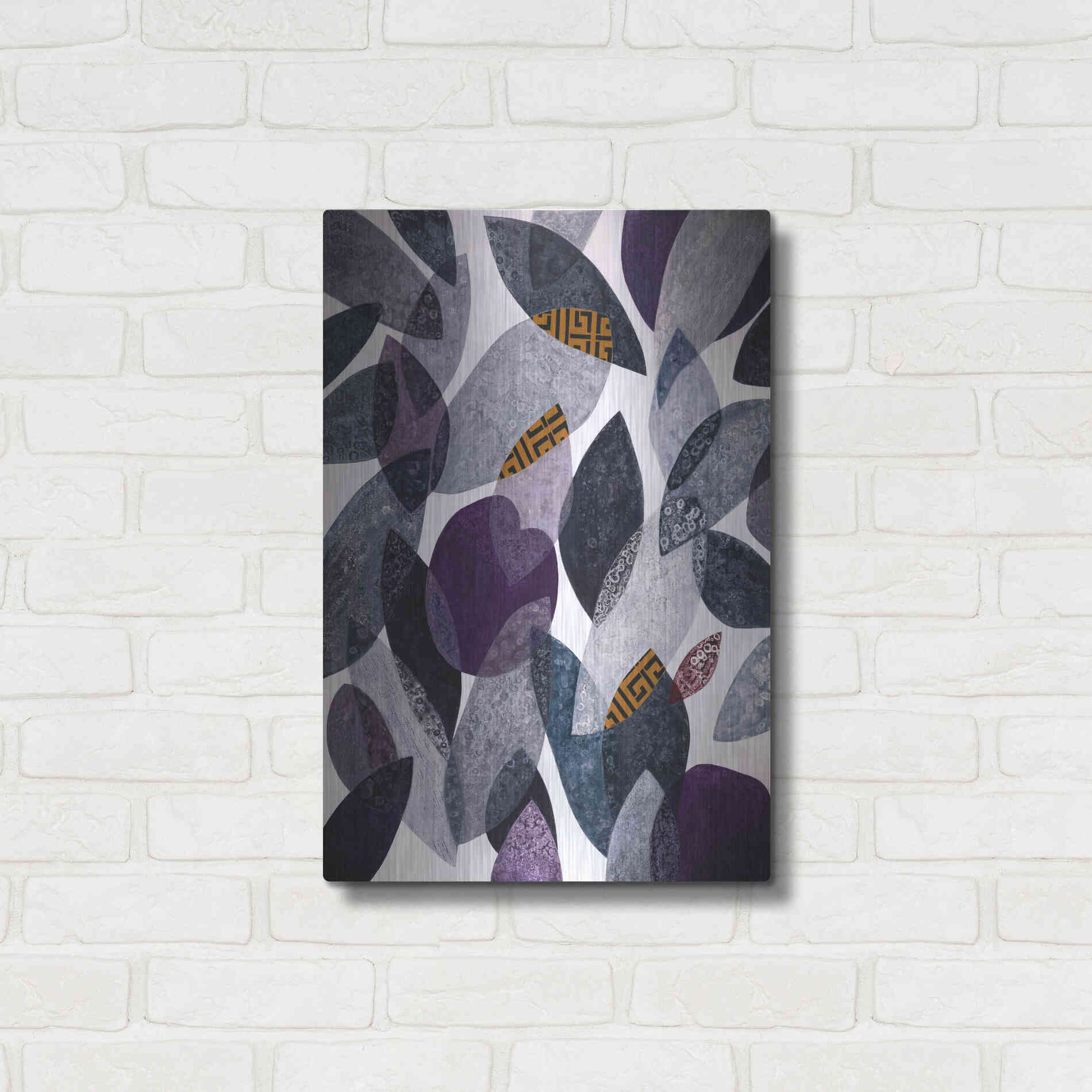 Luxe Metal Art 'Hojas Petreas I' by Daniela Fedele, Metal Wall Art,16x24