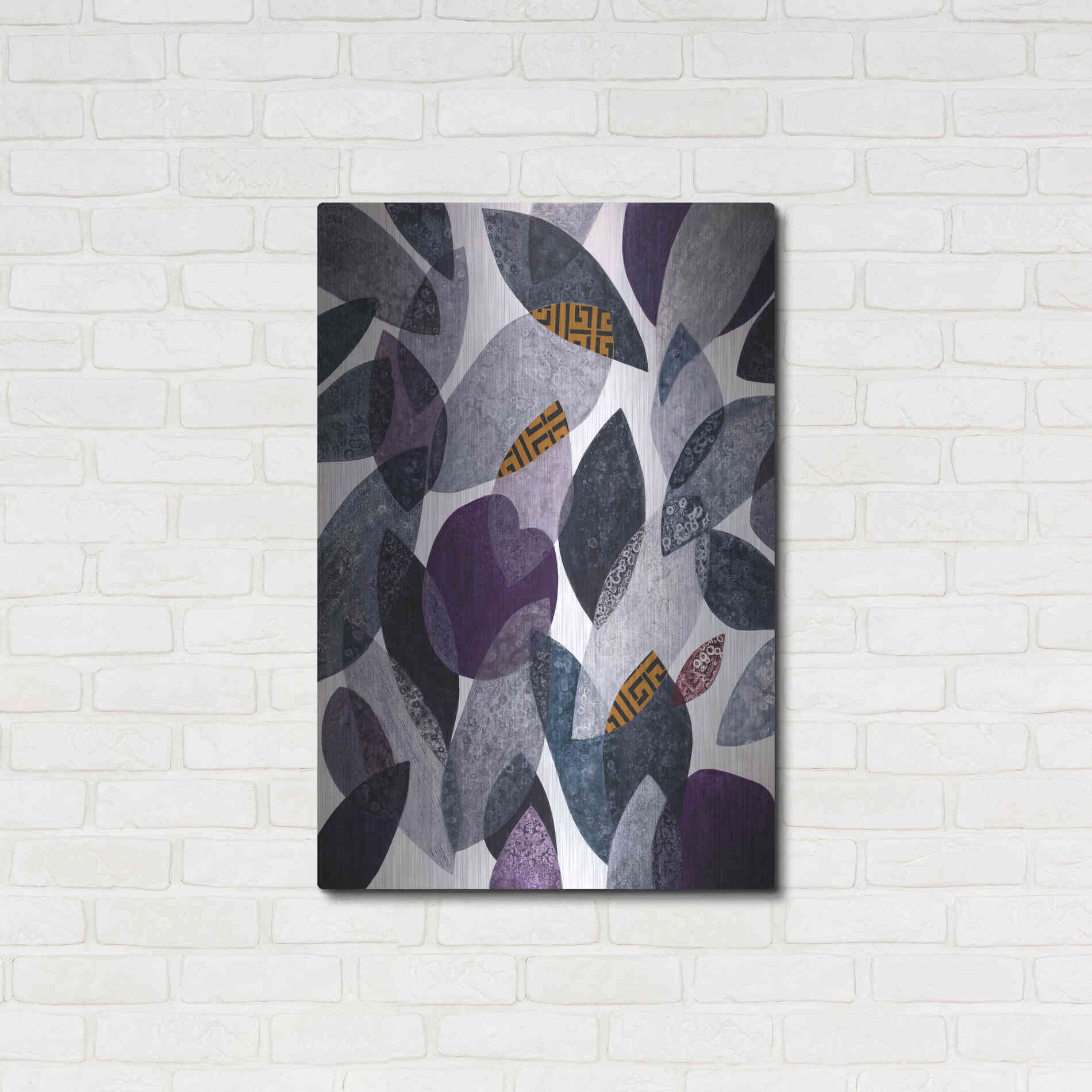 Luxe Metal Art 'Hojas Petreas I' by Daniela Fedele, Metal Wall Art,24x36