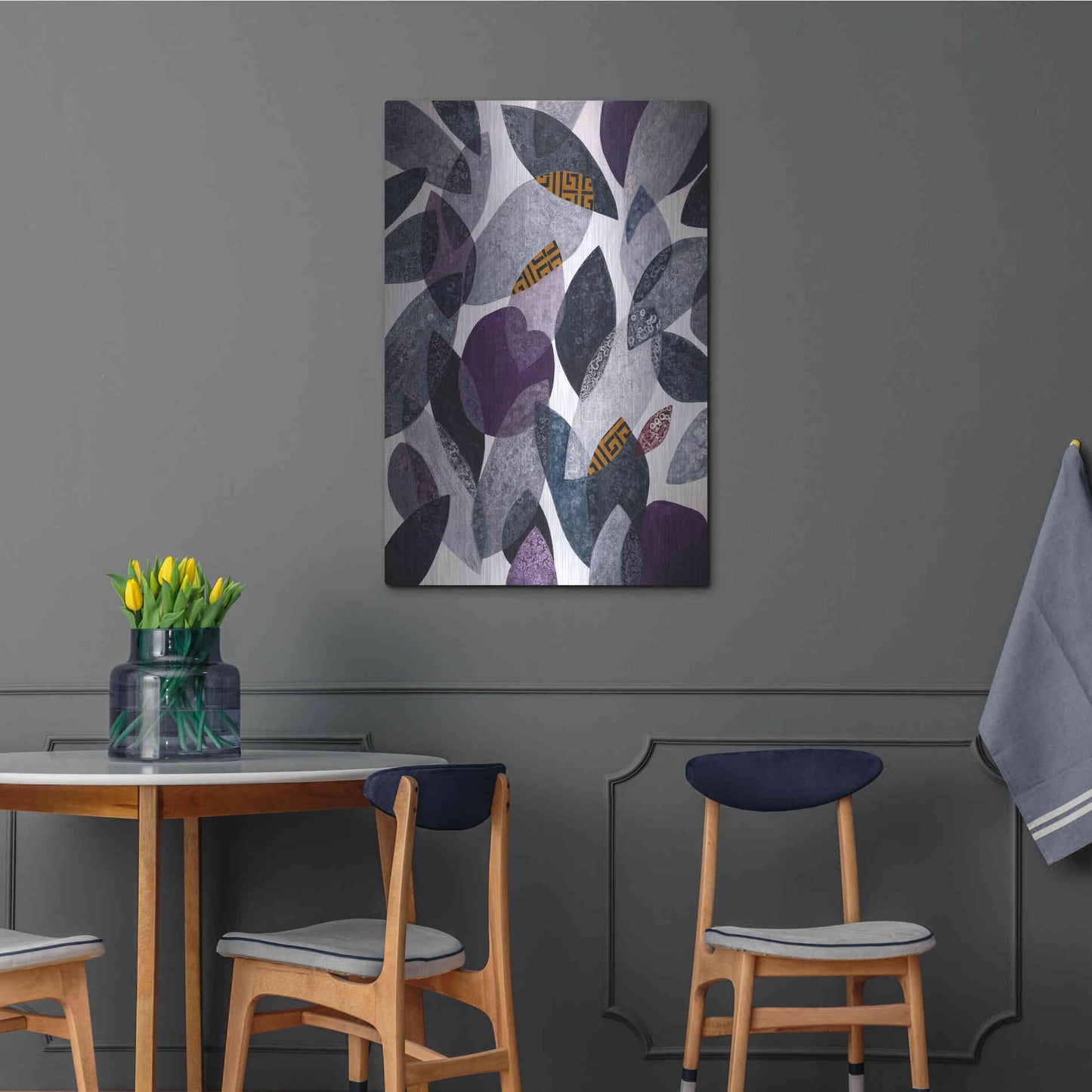 Luxe Metal Art 'Hojas Petreas I' by Daniela Fedele, Metal Wall Art,24x36