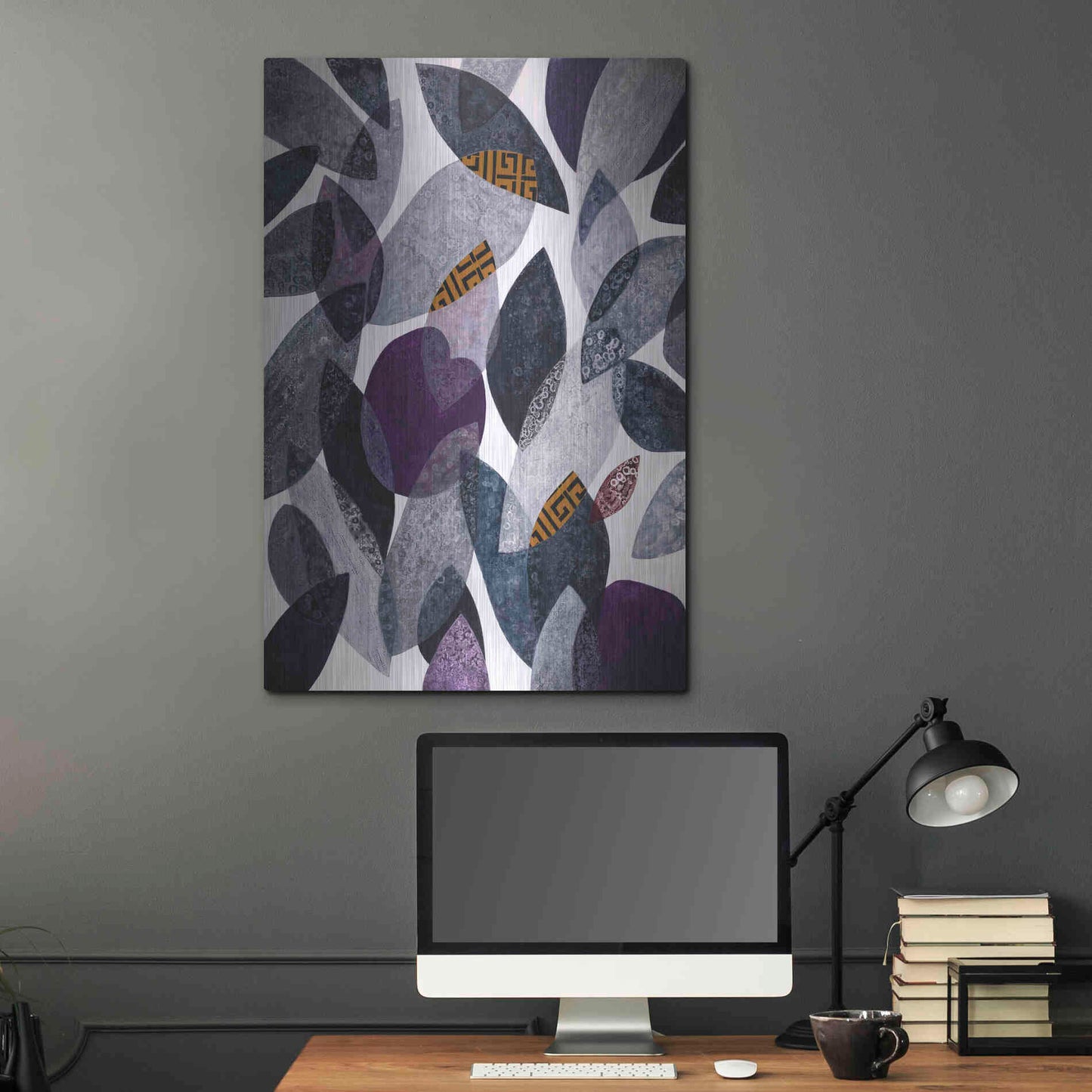 Luxe Metal Art 'Hojas Petreas I' by Daniela Fedele, Metal Wall Art,24x36