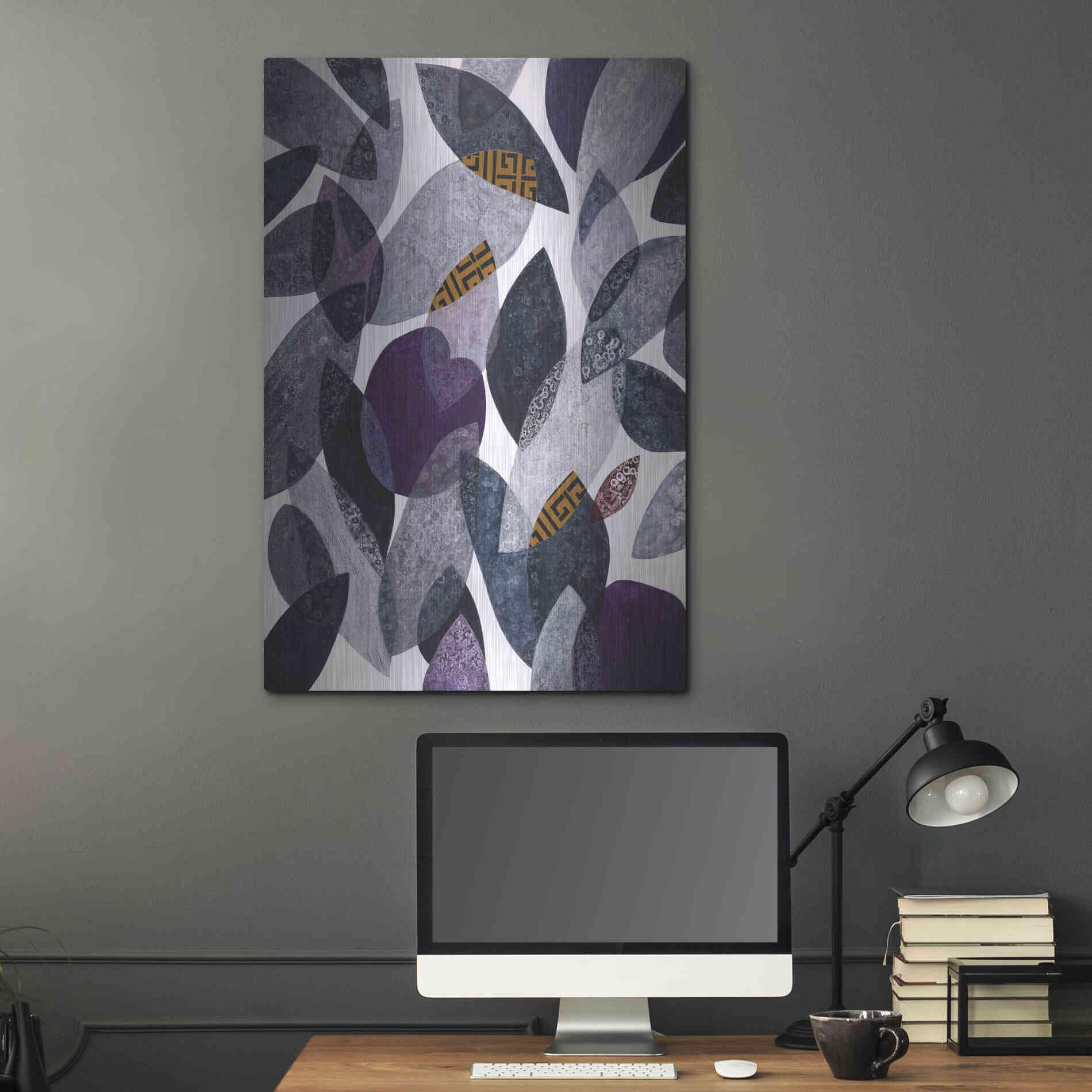Luxe Metal Art 'Hojas Petreas I' by Daniela Fedele, Metal Wall Art,24x36