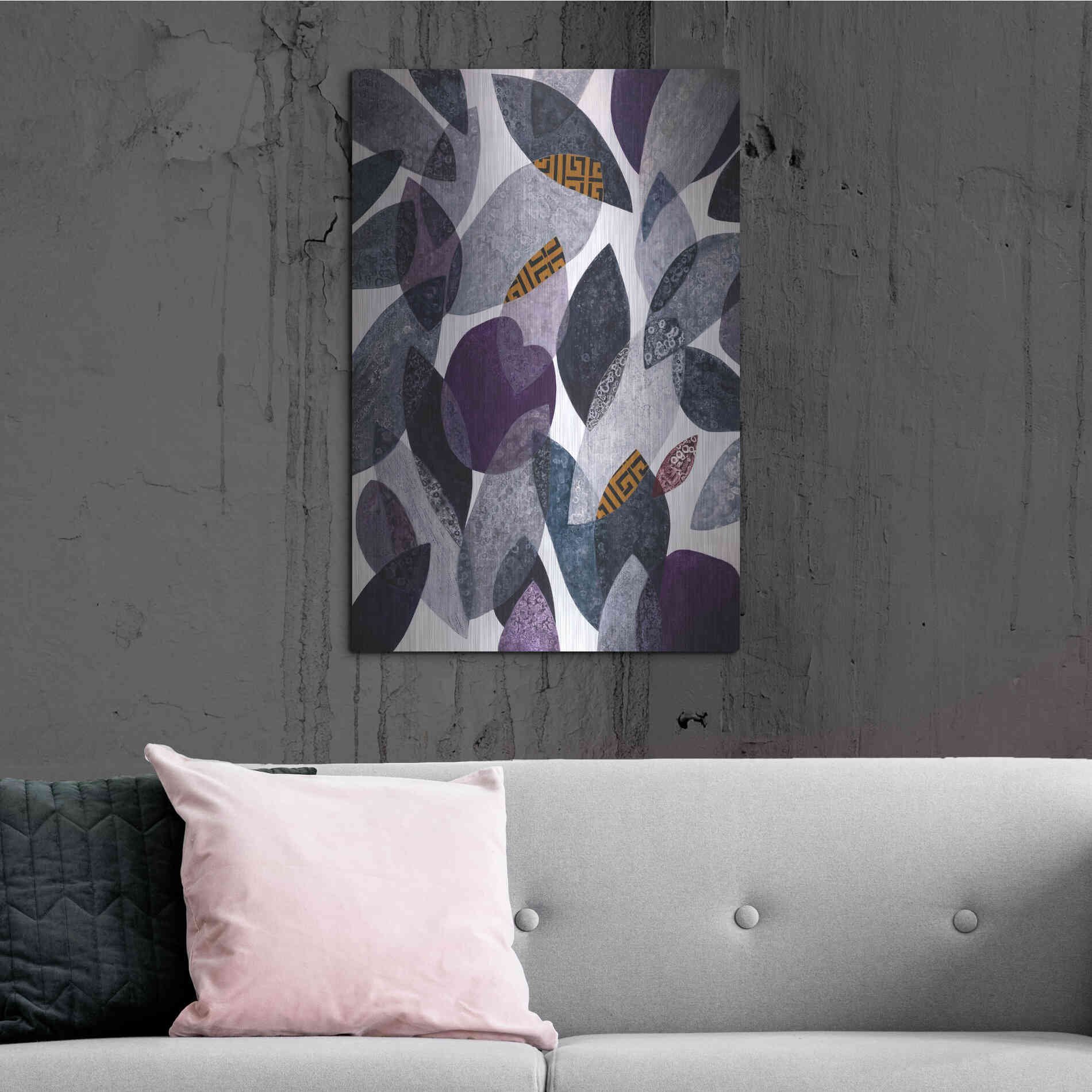 Luxe Metal Art 'Hojas Petreas I' by Daniela Fedele, Metal Wall Art,24x36