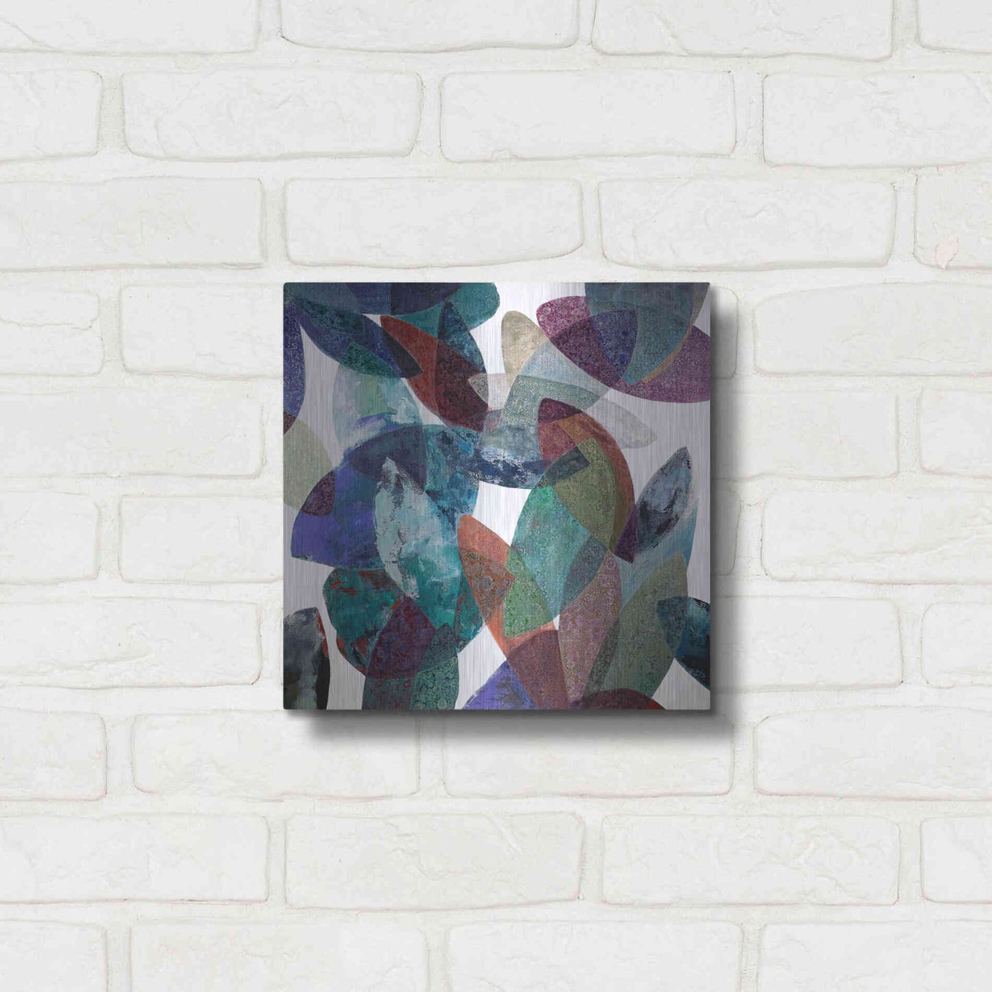 Luxe Metal Art 'Hojas Petreas III' by Daniela Fedele, Metal Wall Art,12x12