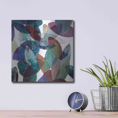 Luxe Metal Art 'Hojas Petreas III' by Daniela Fedele, Metal Wall Art,12x12